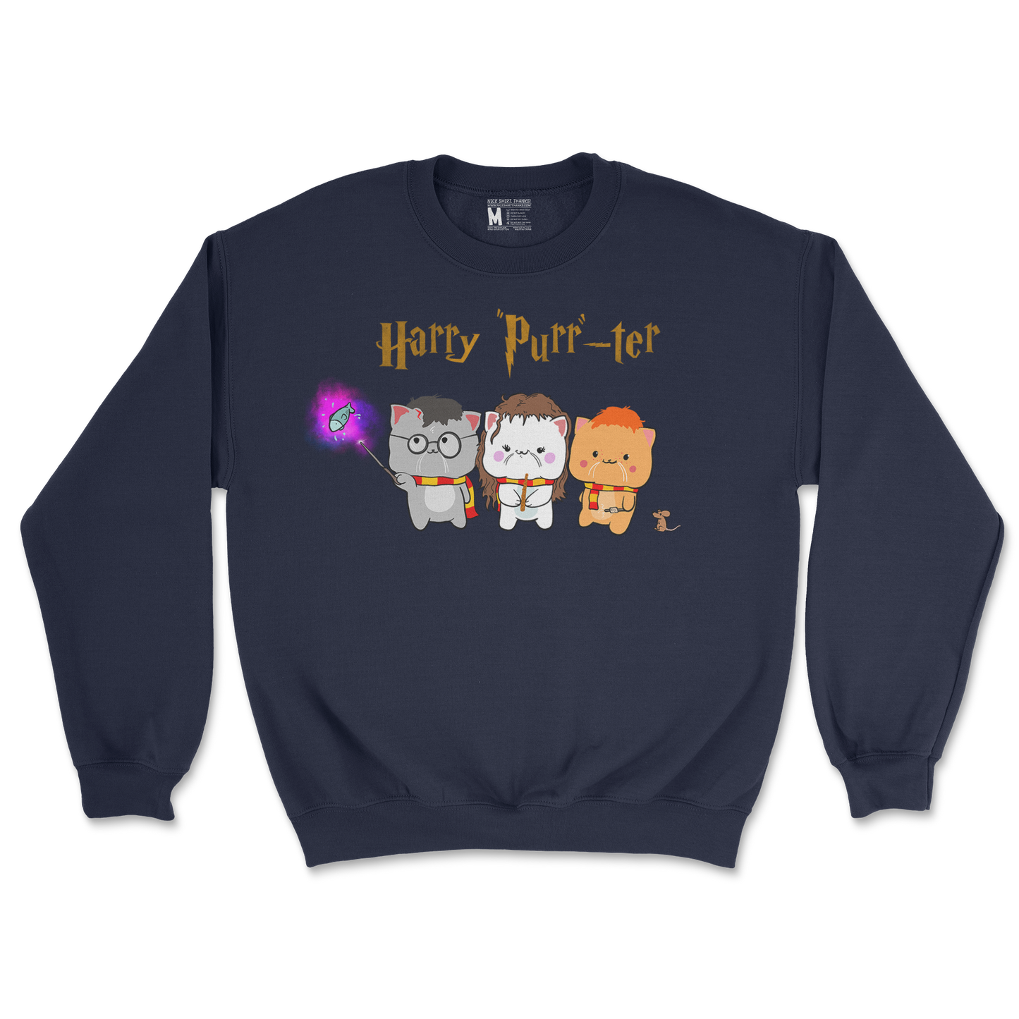 Gildan SoftStyle Crew Neck Harry Purrter in Navy