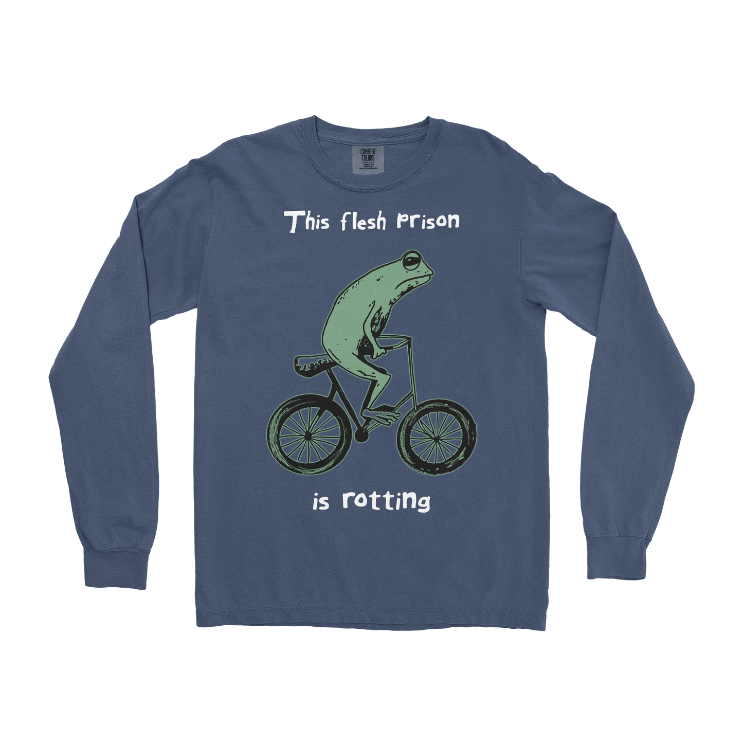 Comfort Colors Long Sleeve Flesh Prison in Midnight