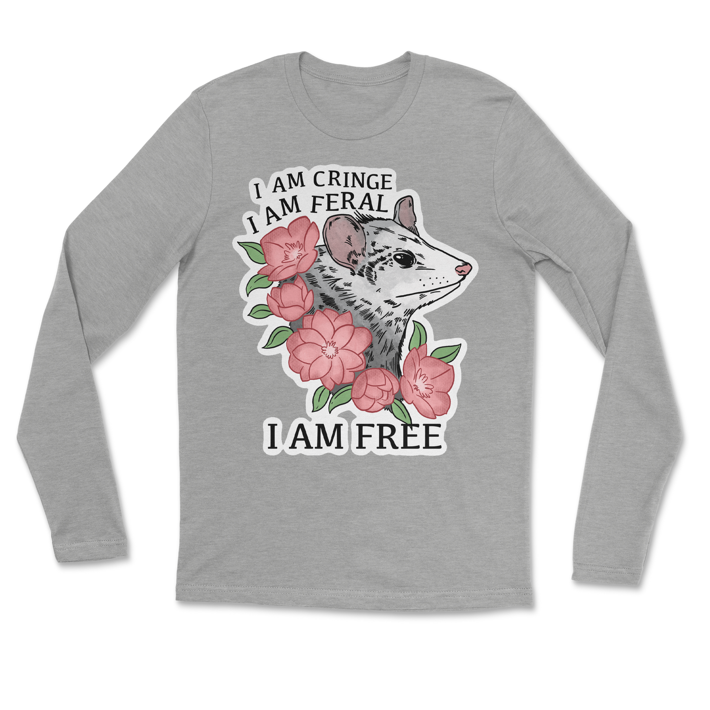 The Nice Shirt Long Sleeve I Am Cringe in Heather-Gray