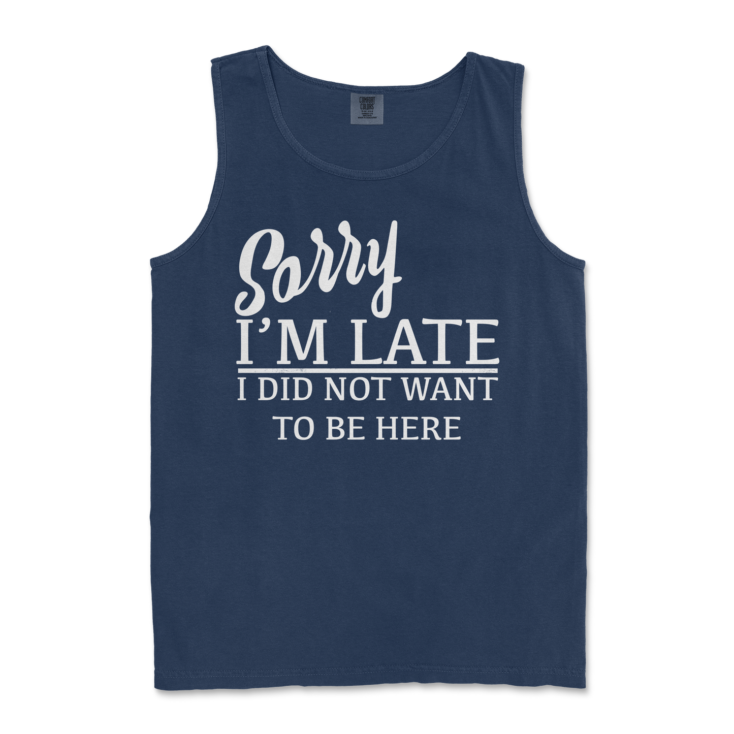 Comfort Colors Tank Top Late in True-Navy