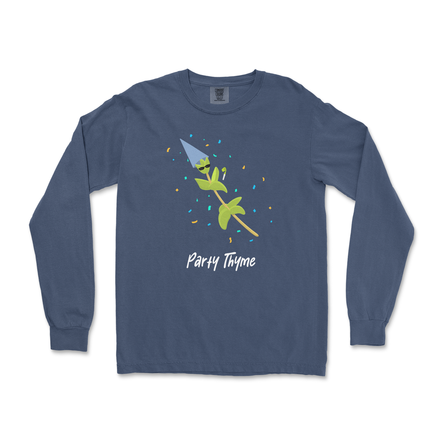 Comfort Colors Long Sleeve Party Thyme in Midnight