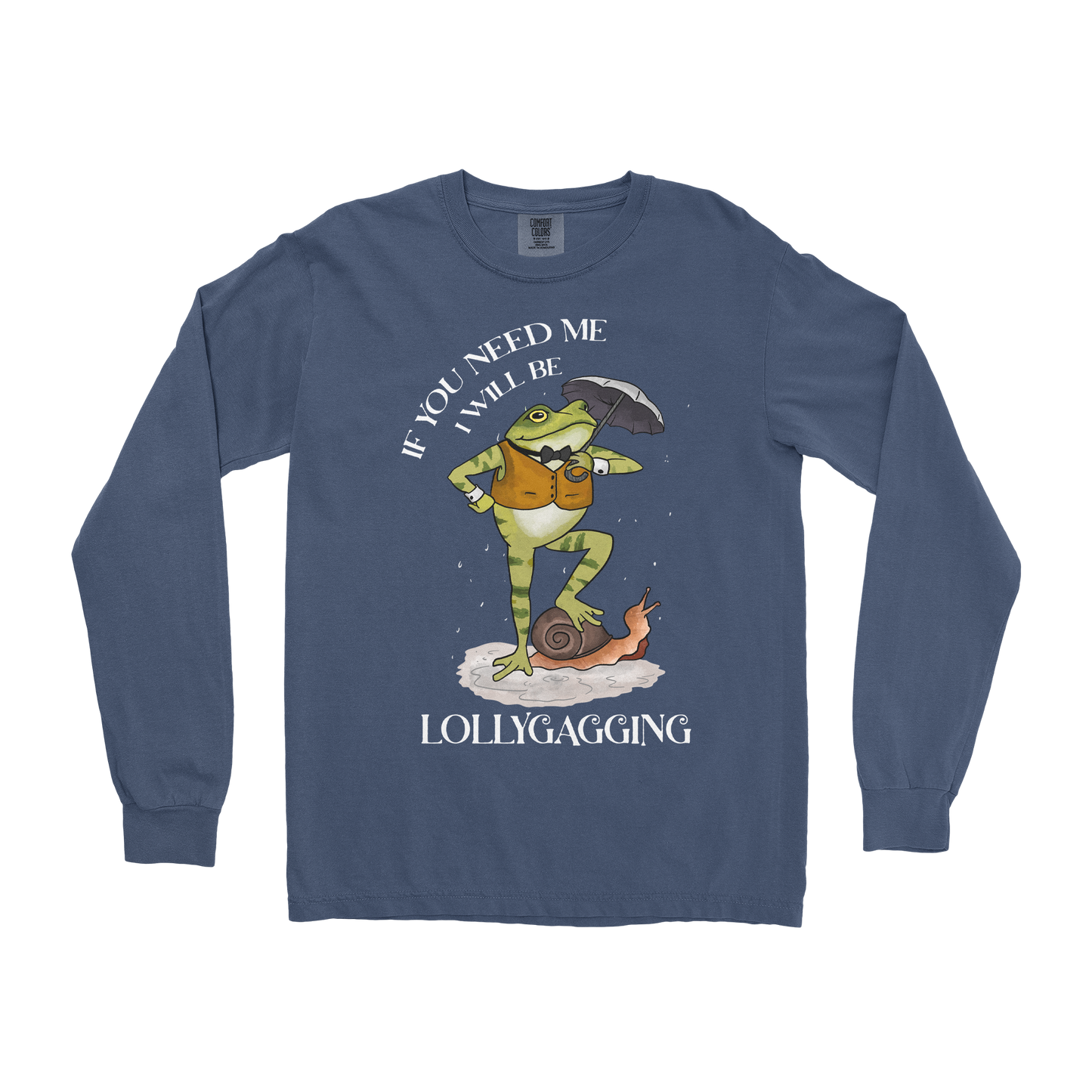 Comfort Colors Long Sleeve Lollygagging in Midnight
