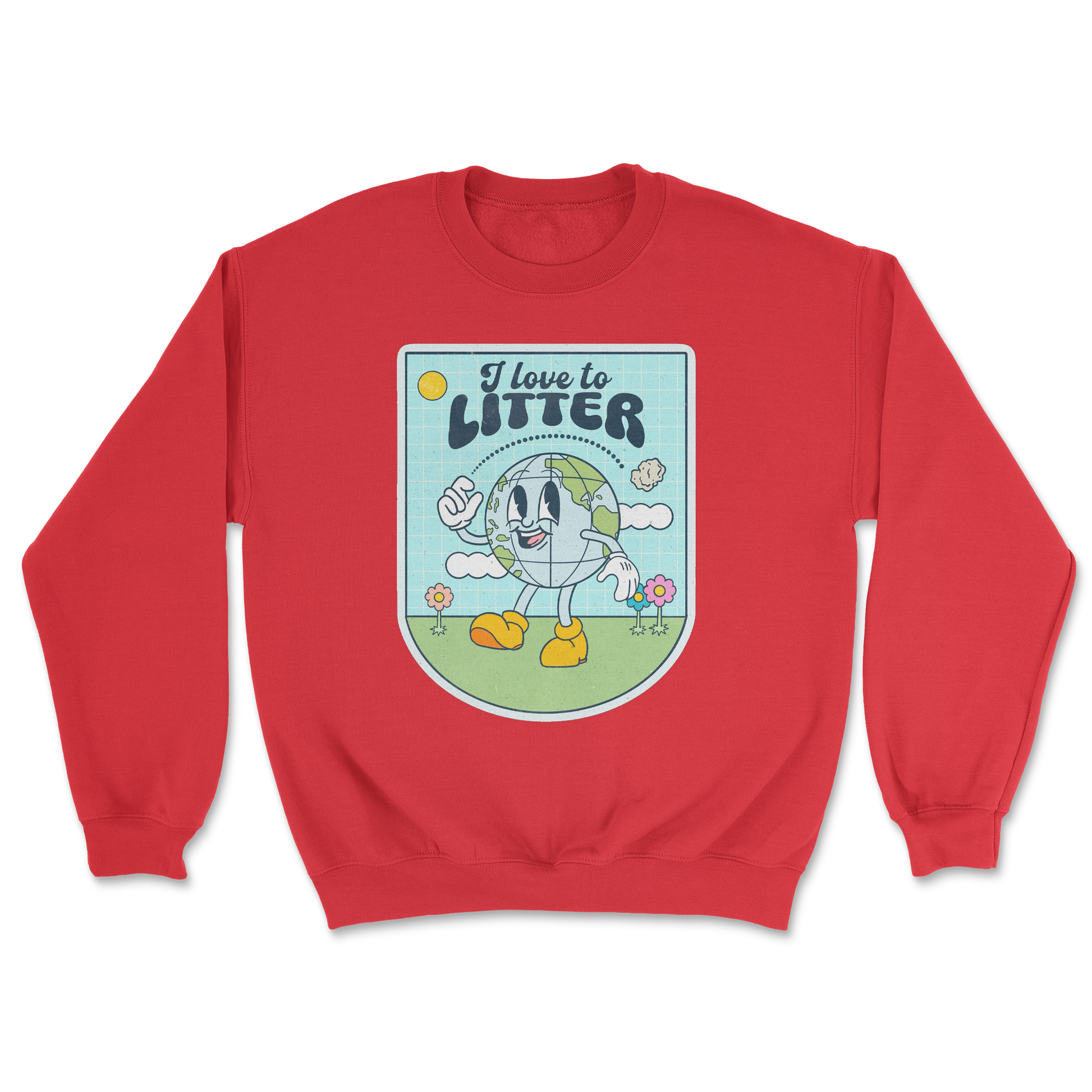 Heavy Blend Crew Neck Earth Day in Red