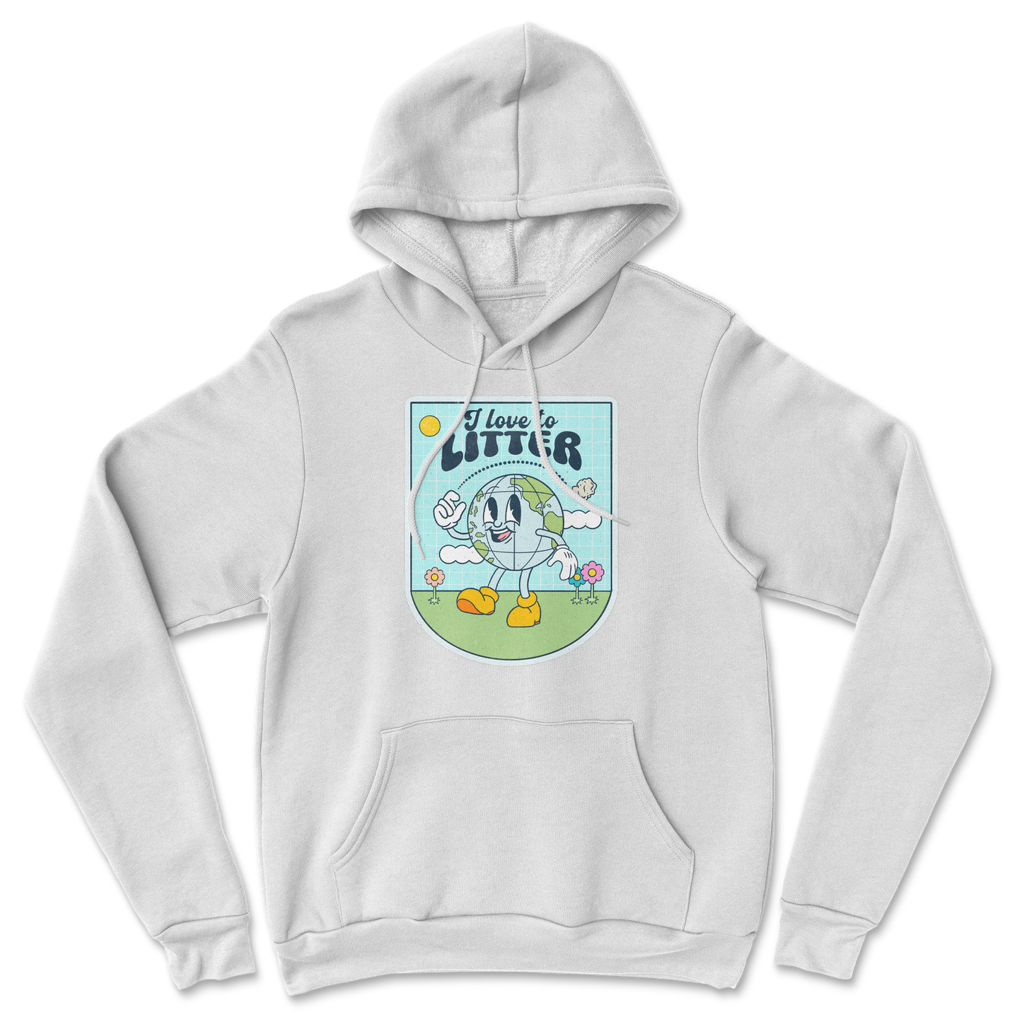 Heavy Blend Hoodie Earth Day in White