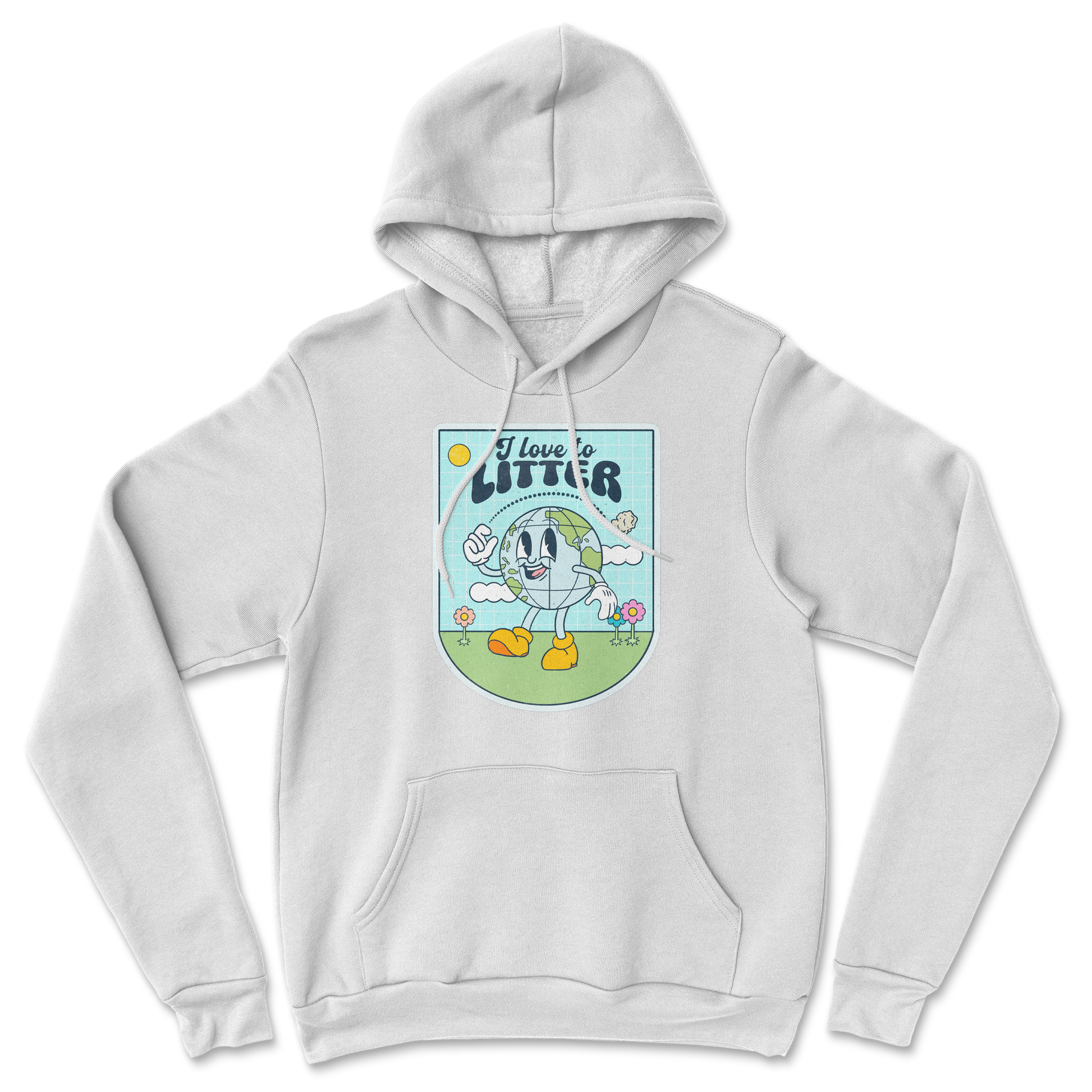 Heavy Blend Hoodie Earth Day in White