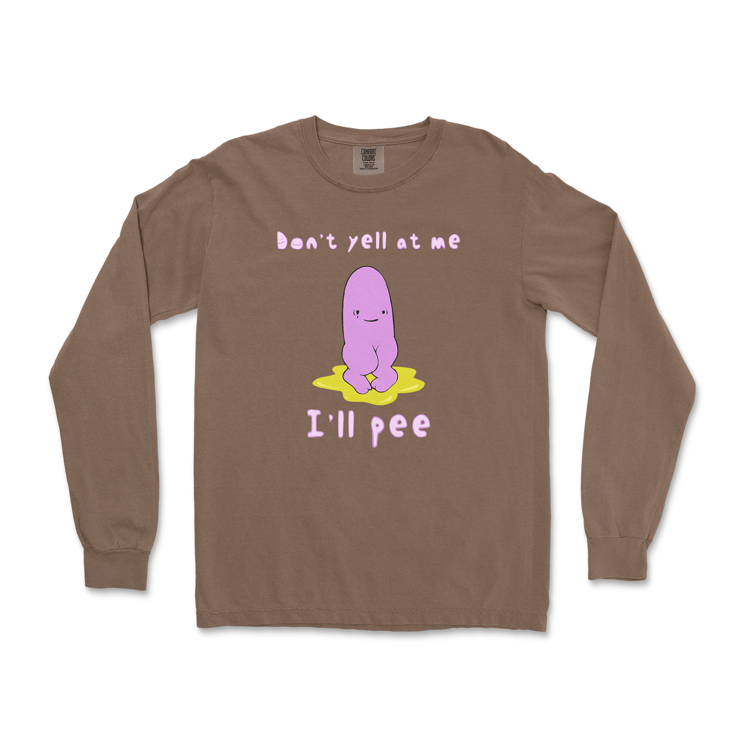Comfort Colors Long Sleeve Dont Yell 2 in Espresso