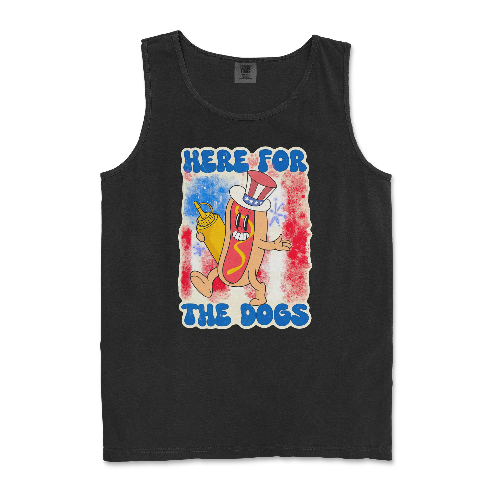 Comfort Colors Tank Top Hot Dog in Black