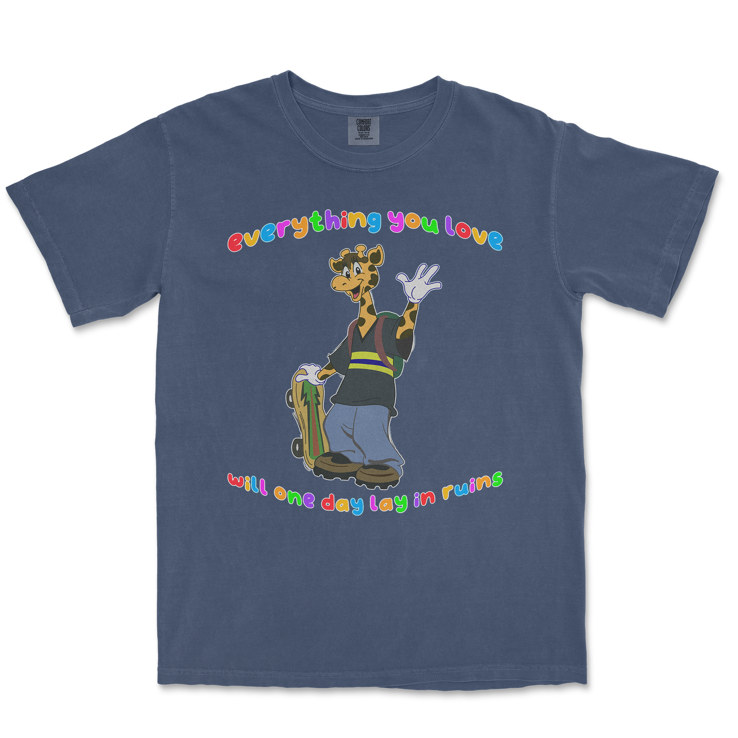 Comfort Colors T-Shirt Jerry the Giraffe in Midnight