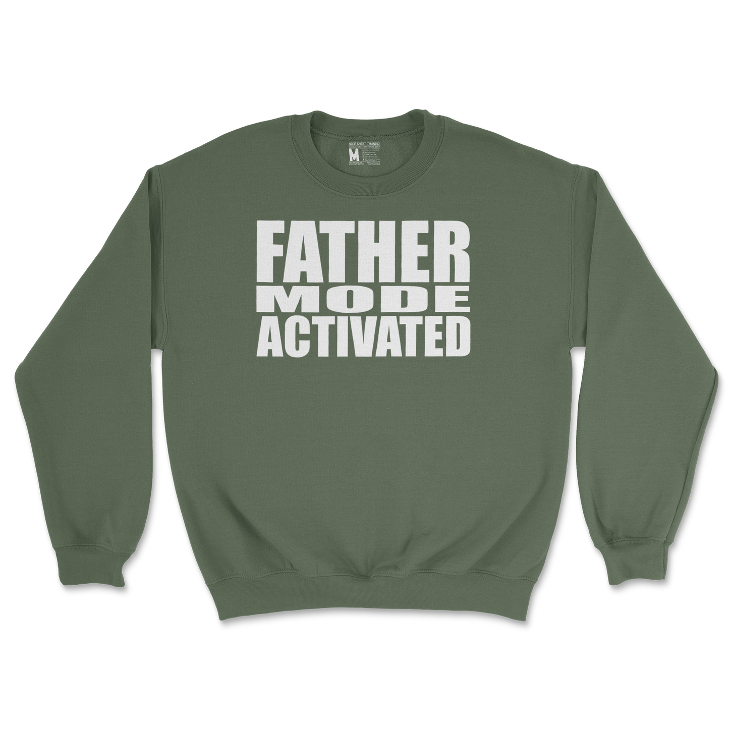 Gildan SoftStyle Crew Neck Father Mode Activated in Military Green