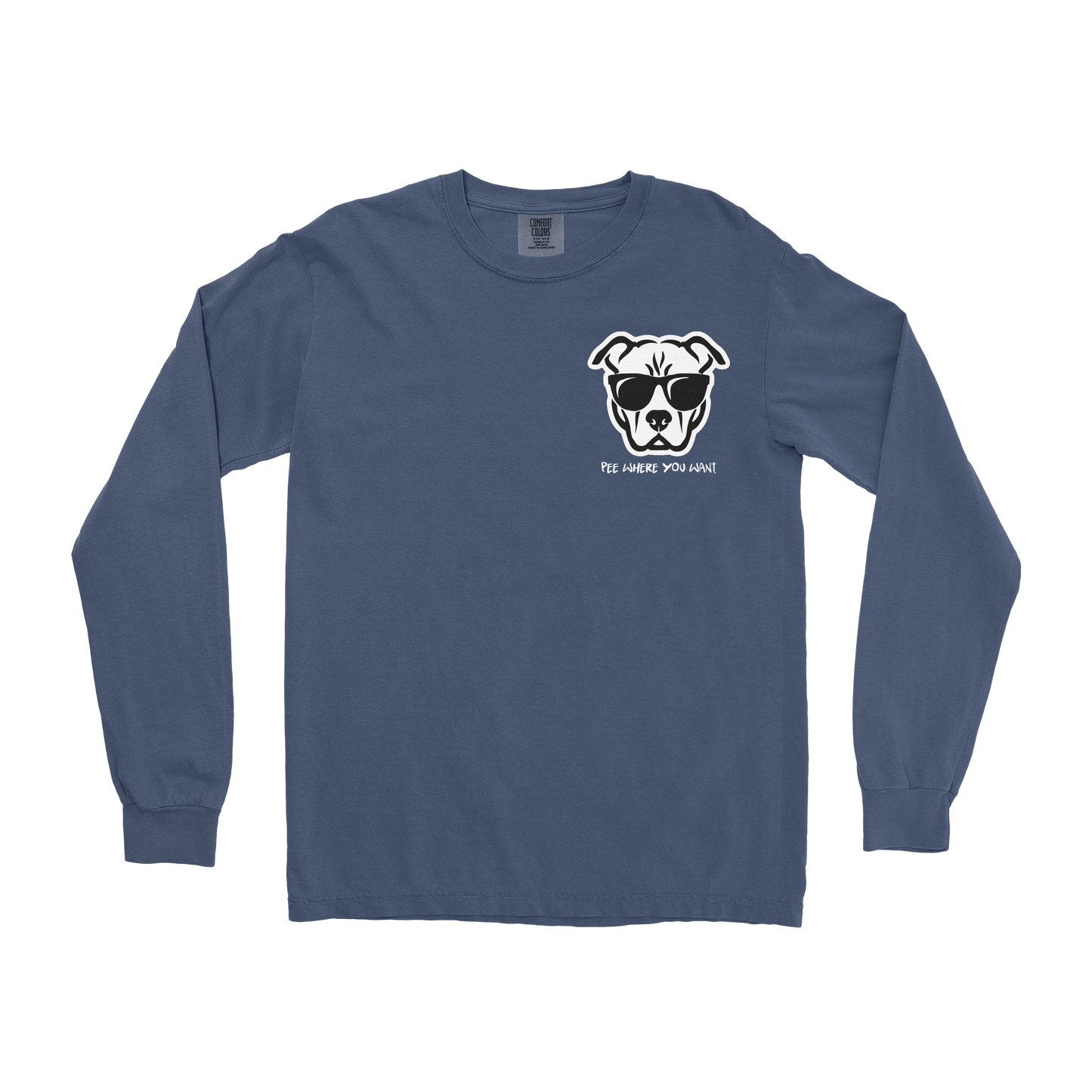 Comfort Colors Long Sleeve Pee Where You Want in Midnight