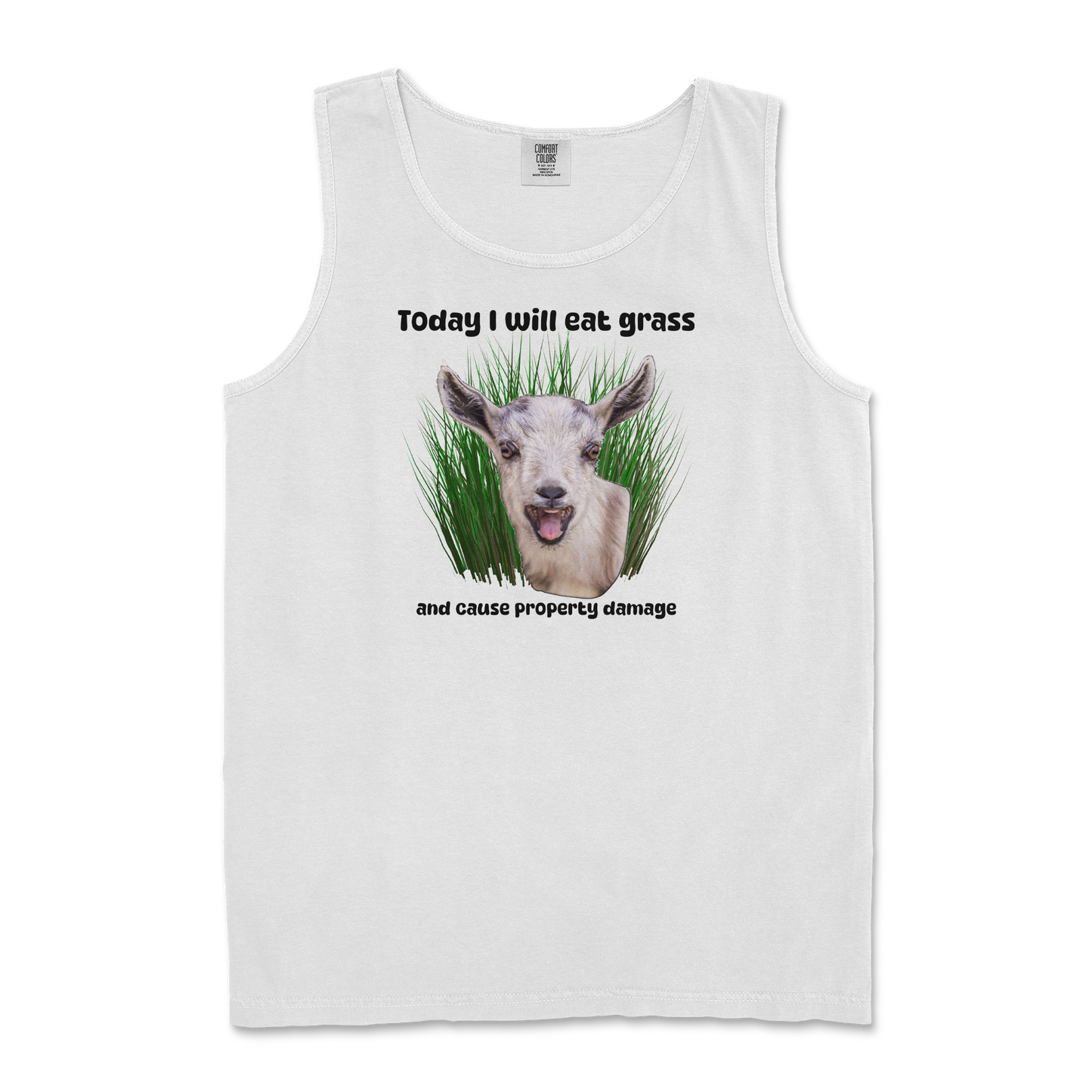 Comfort Colors Tank Top Crazy Goat in White