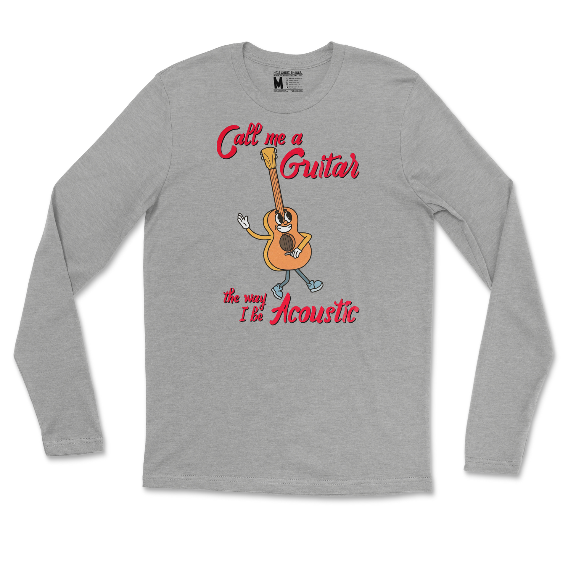 Gildan SoftStyle Long Sleeve I Do Be Acoustic  in Heather-Gray