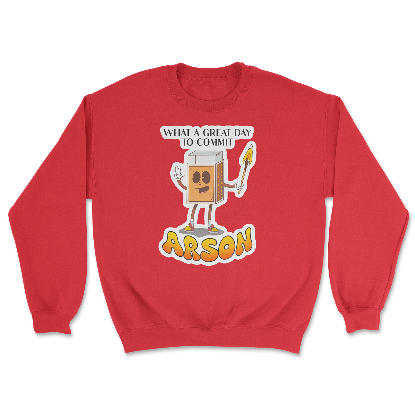 Heavy Blend Crew Neck Commit Arson in Red