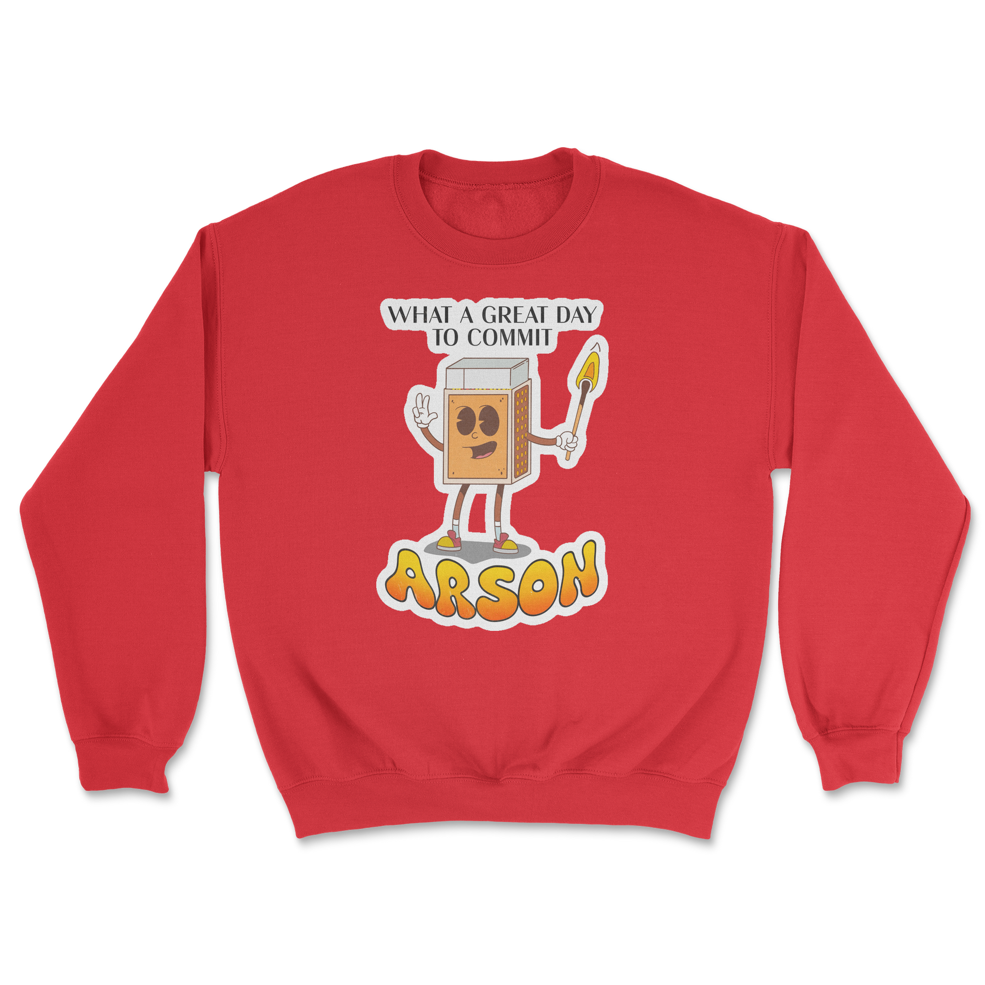 Heavy Blend Crew Neck Commit Arson in Red