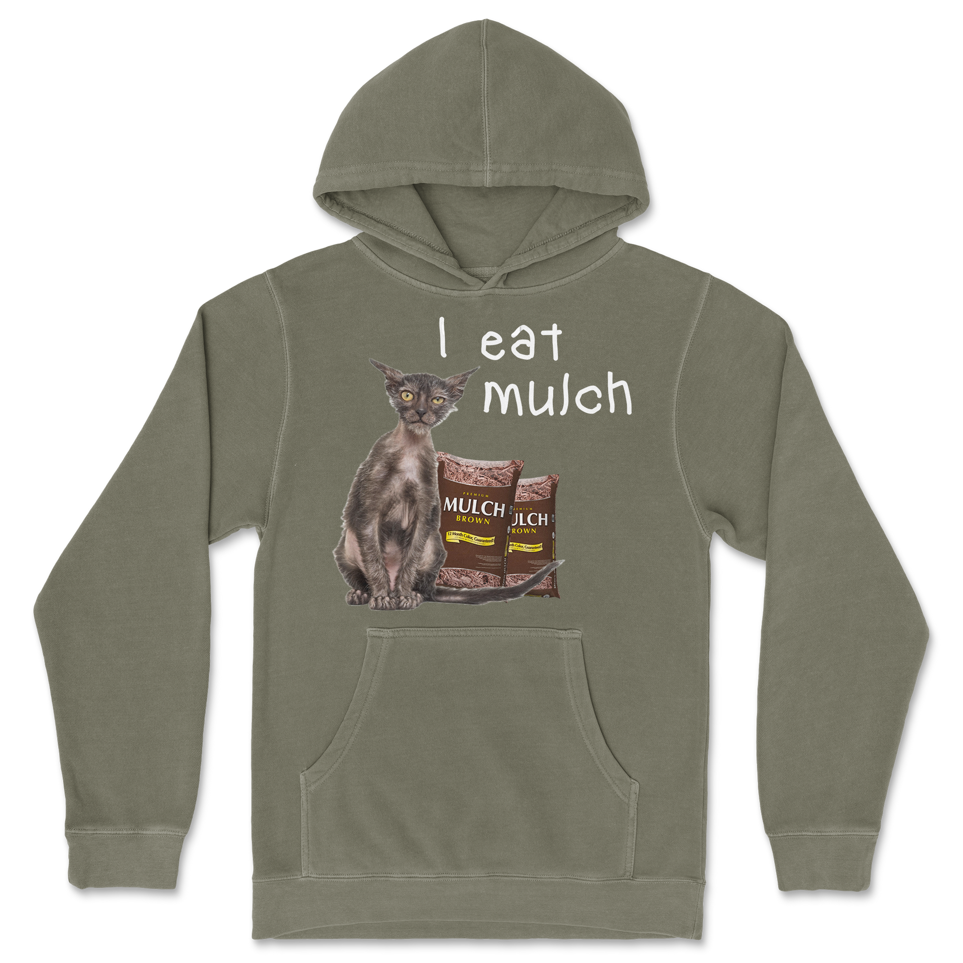 Independent Clothing Co. Hoodie I Eat Mulch in Olive