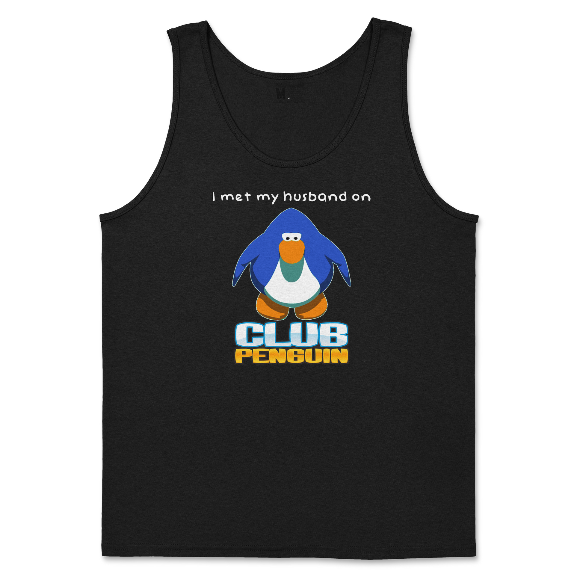 Gildan SoftStyle Tank Top Club Penguin Husband  in Black