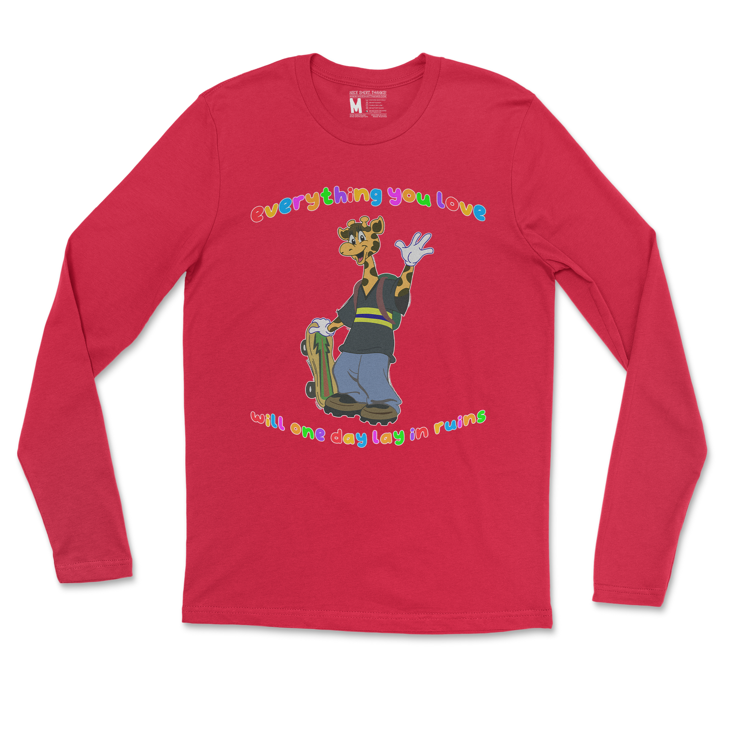 Gildan SoftStyle Long Sleeve Jerry the Giraffe in Red