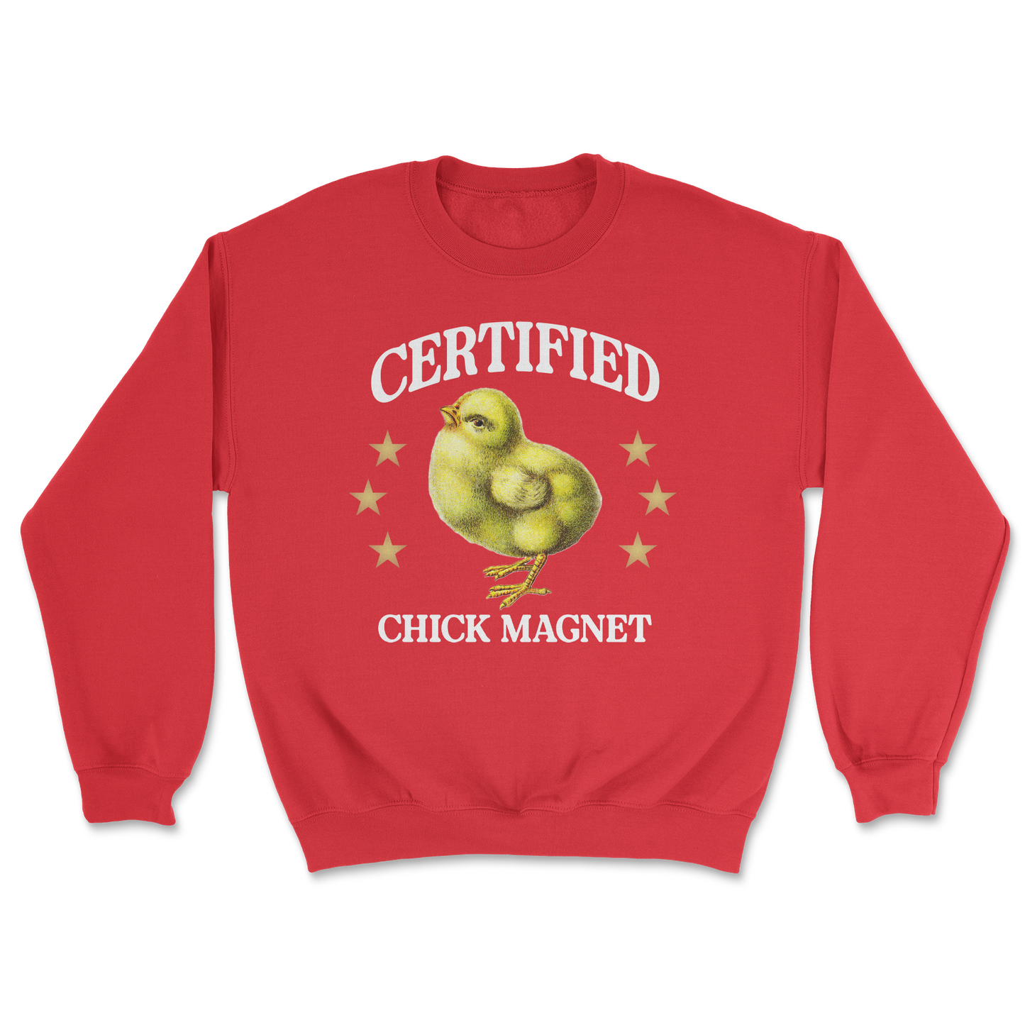Heavy Blend Crew Neck Chick Magnet in Red