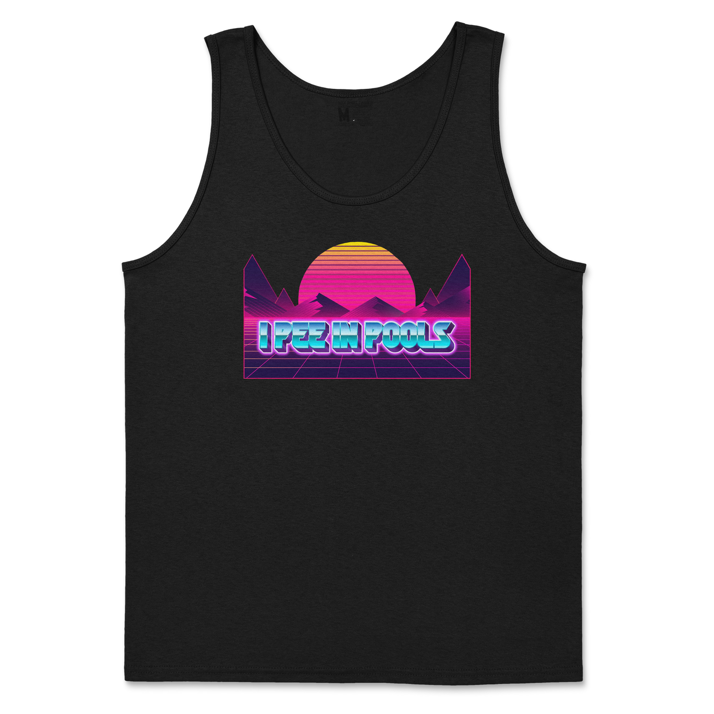 Gildan SoftStyle Tank Top I Pee in Pools in Black