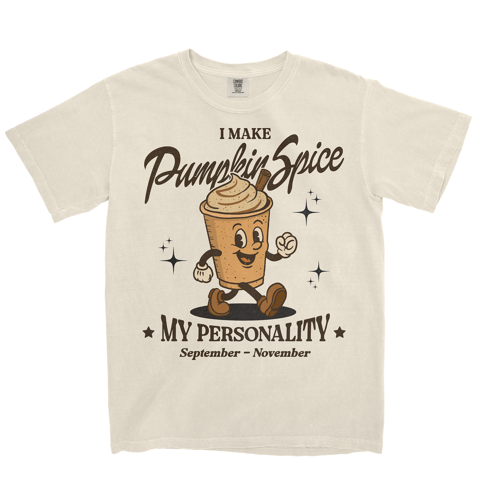Comfort Colors T-Shirt Pumpkin Spice Personality in Ivory