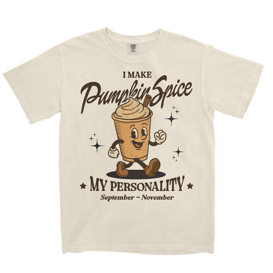 Comfort Colors T-Shirt Pumpkin Spice Personality in Ivory