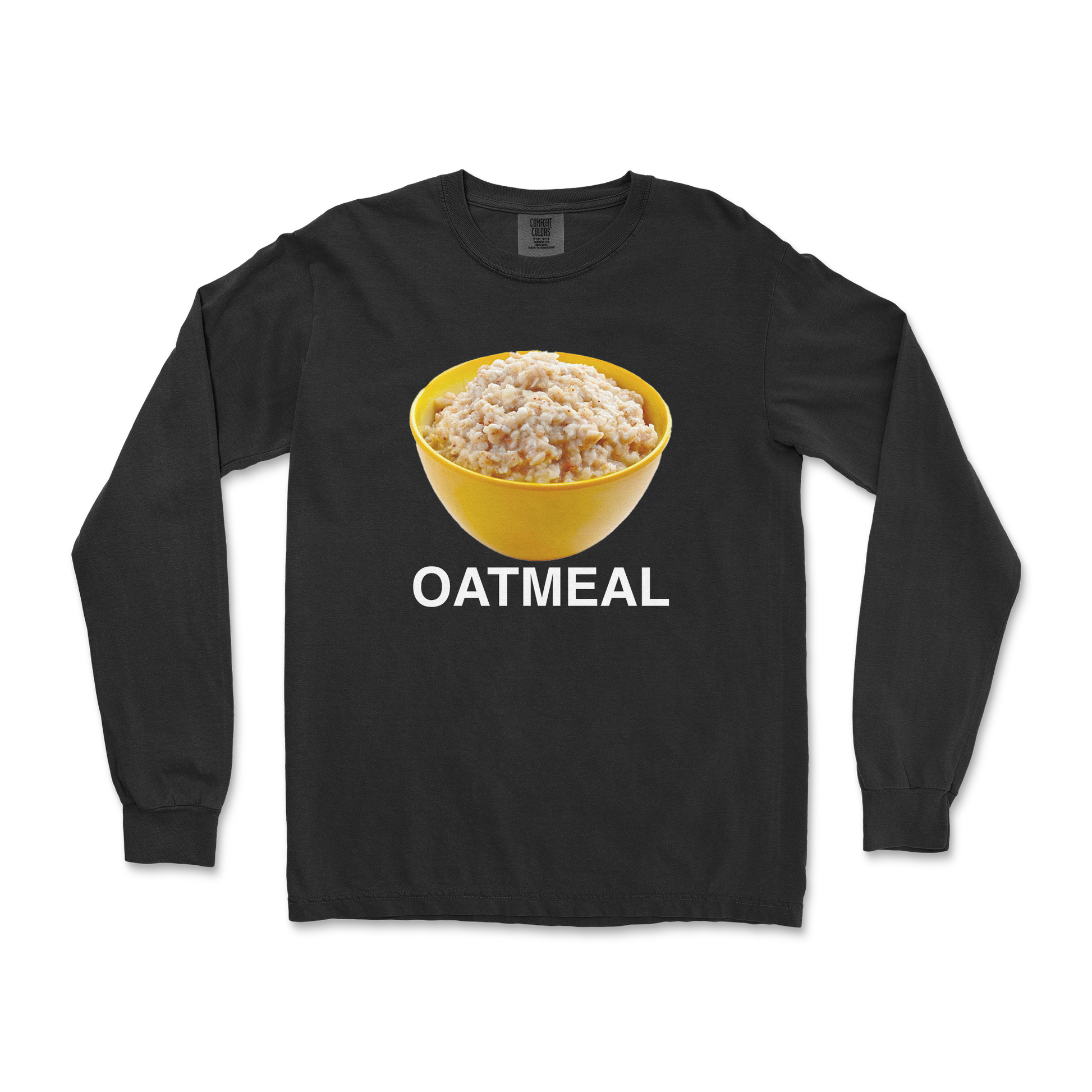 Comfort Colors Long Sleeve Oatmeal in Black