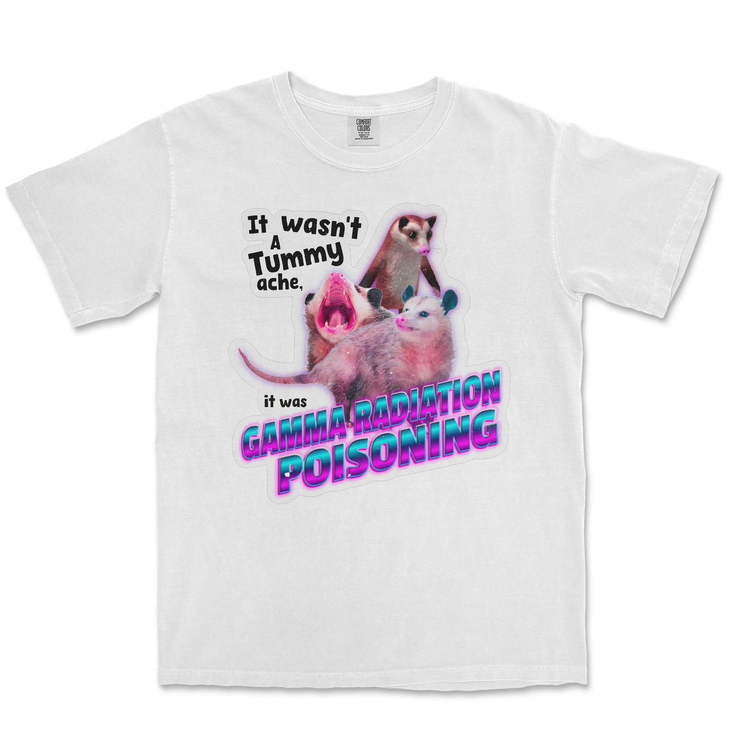 Comfort Colors T-Shirt Possum Radiation in White