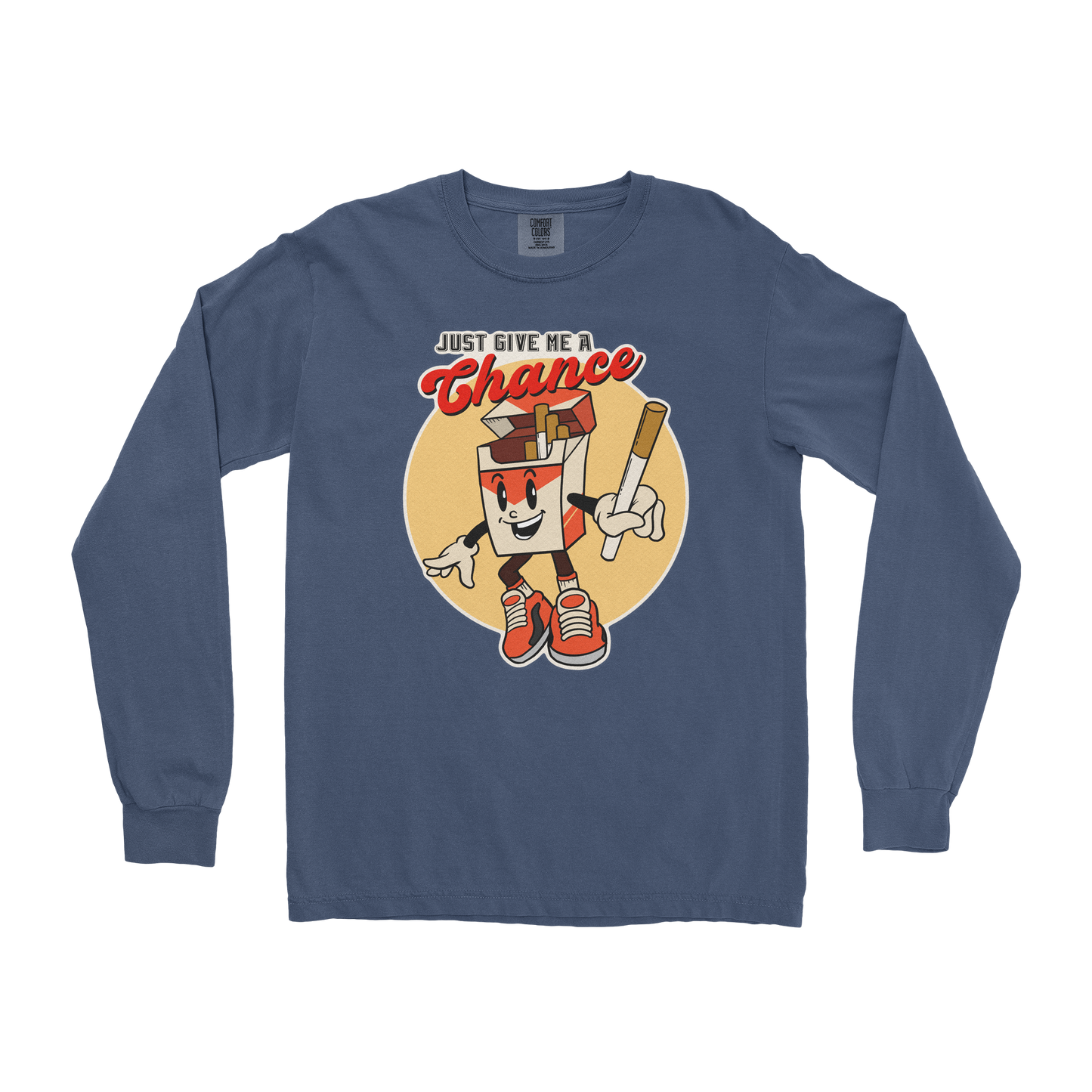 Comfort Colors Long Sleeve Vintage Cigarette in Midnight