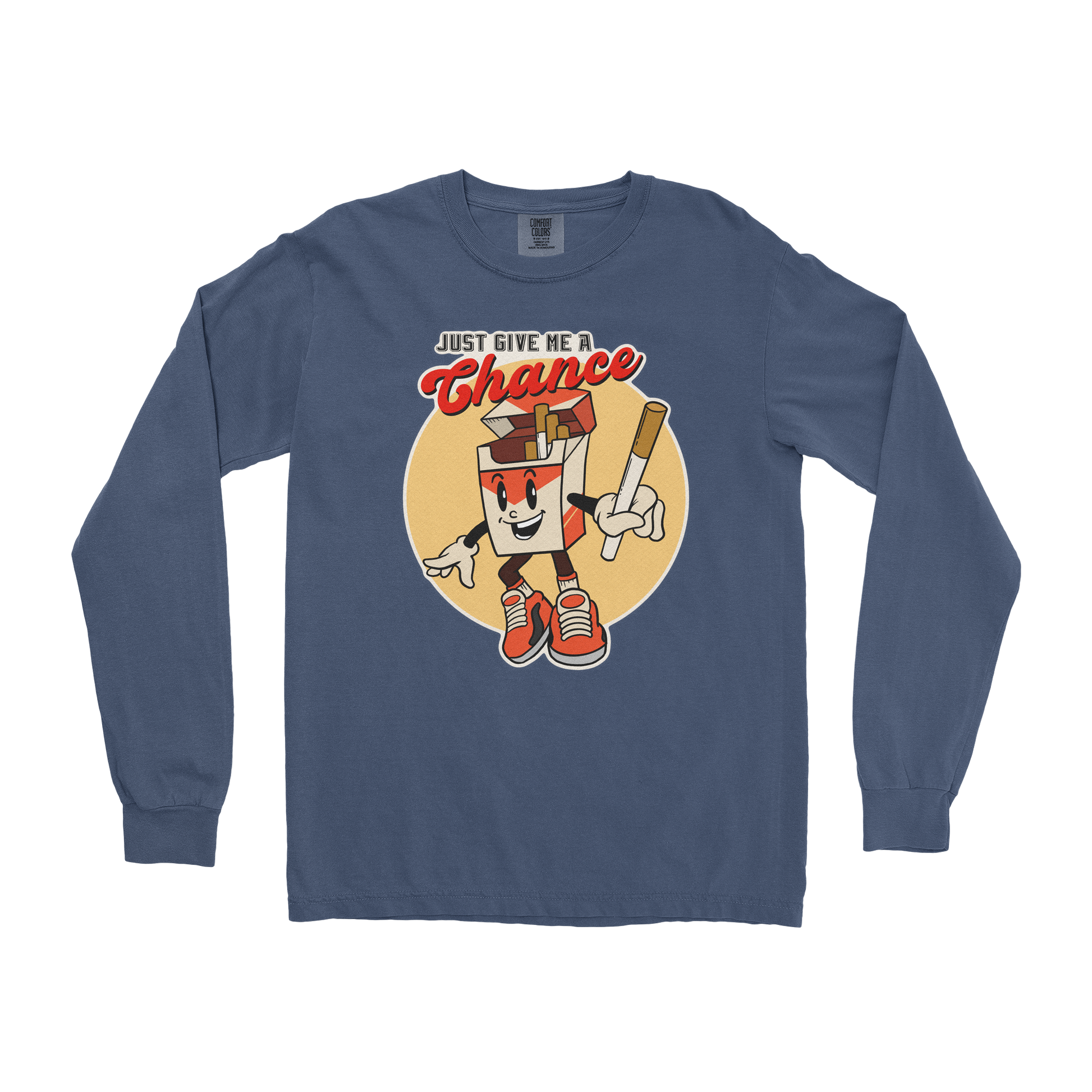 Comfort Colors Long Sleeve Vintage Cigarette in Midnight