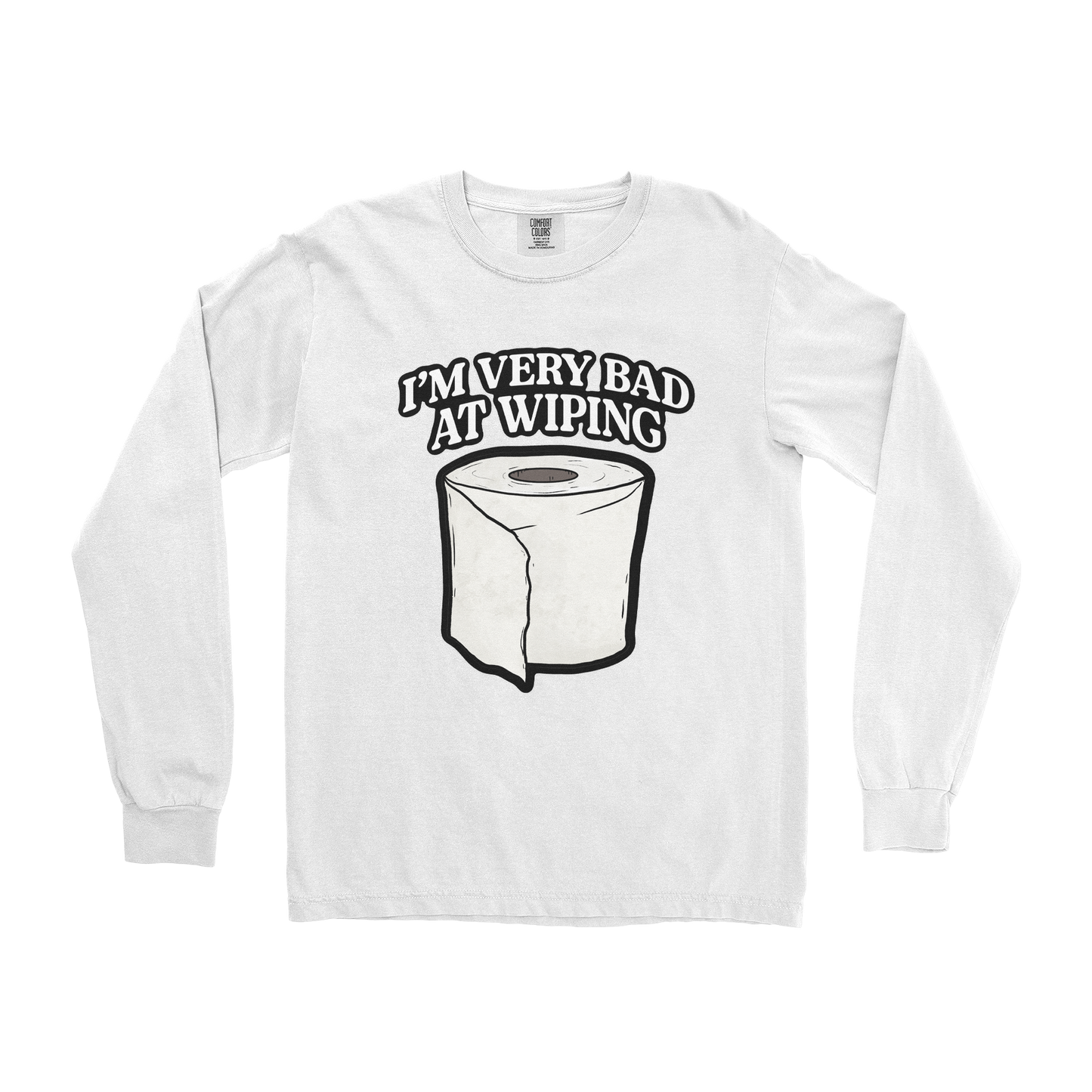 Comfort Colors Long Sleeve Bad Wiper in White