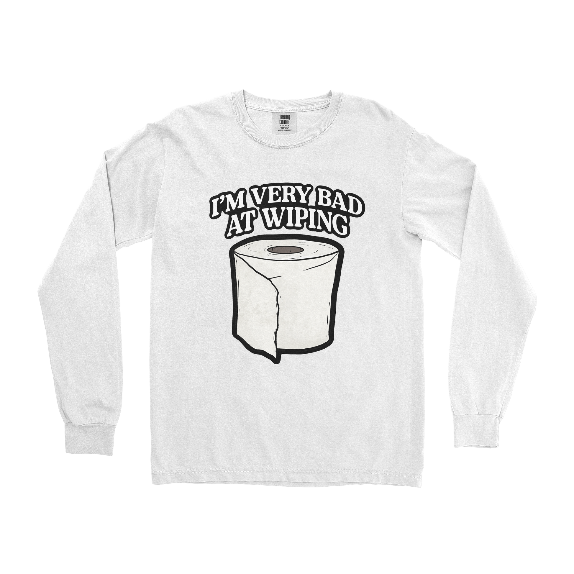Comfort Colors Long Sleeve Bad Wiper in White