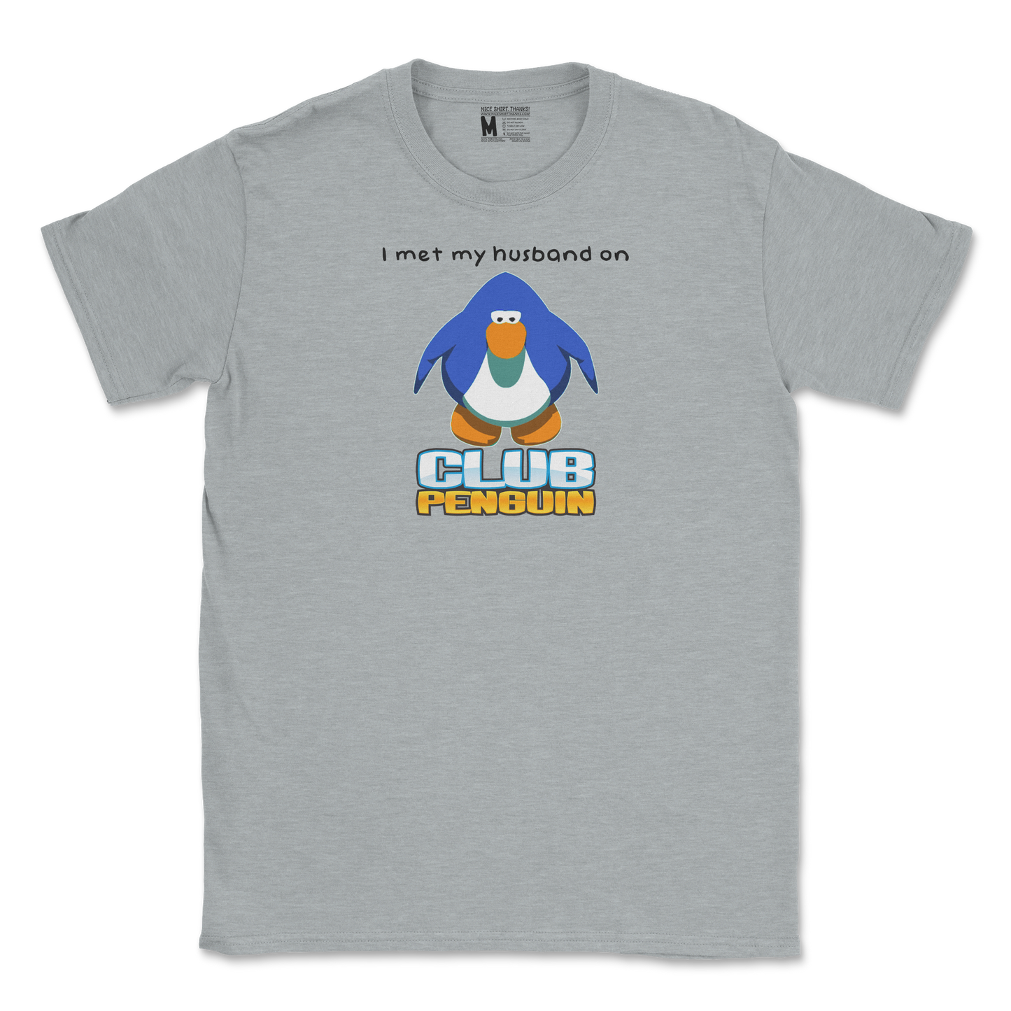Gildan SoftStyle T-Shirt Club Penguin Husband  in Sport-Grey