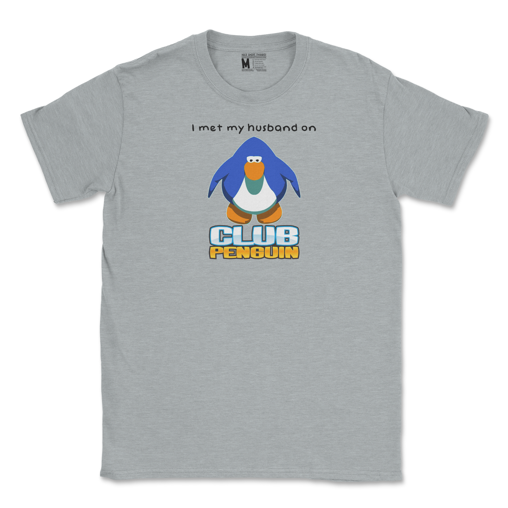 Gildan SoftStyle T-Shirt Club Penguin Husband  in Sport-Grey