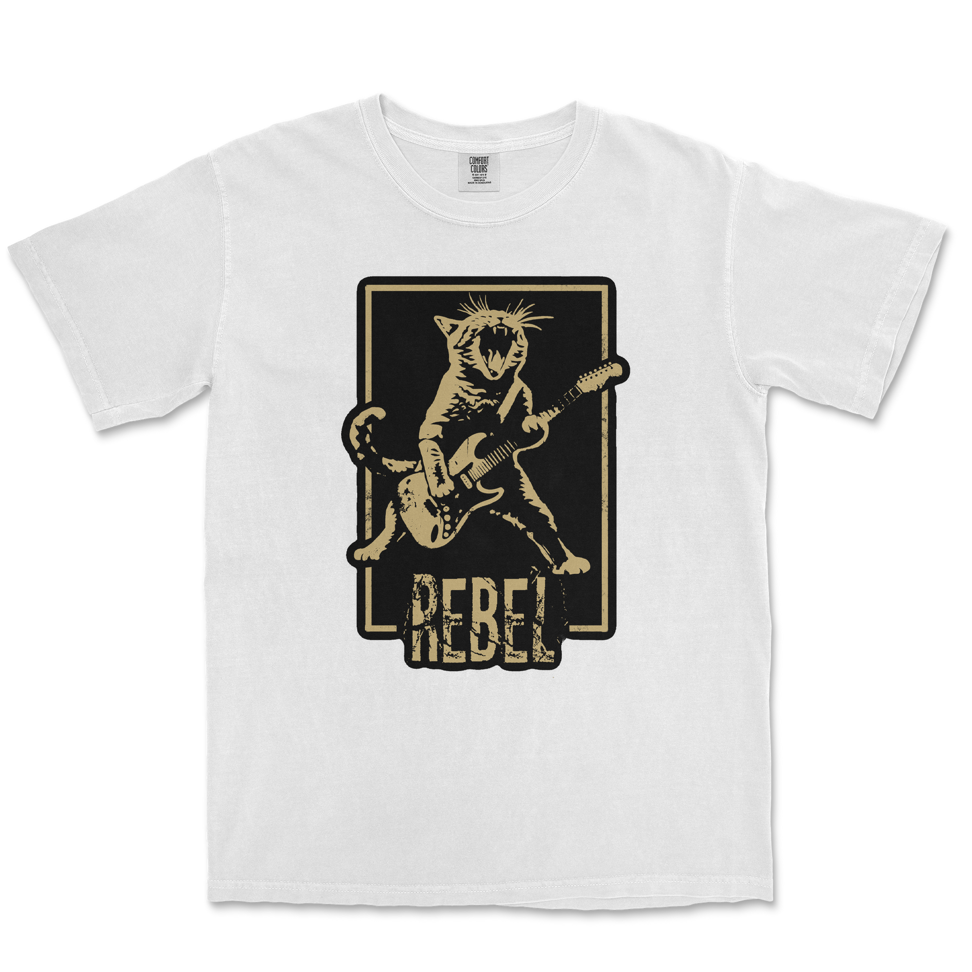 Comfort Colors T-Shirt Rebel Kitty in White