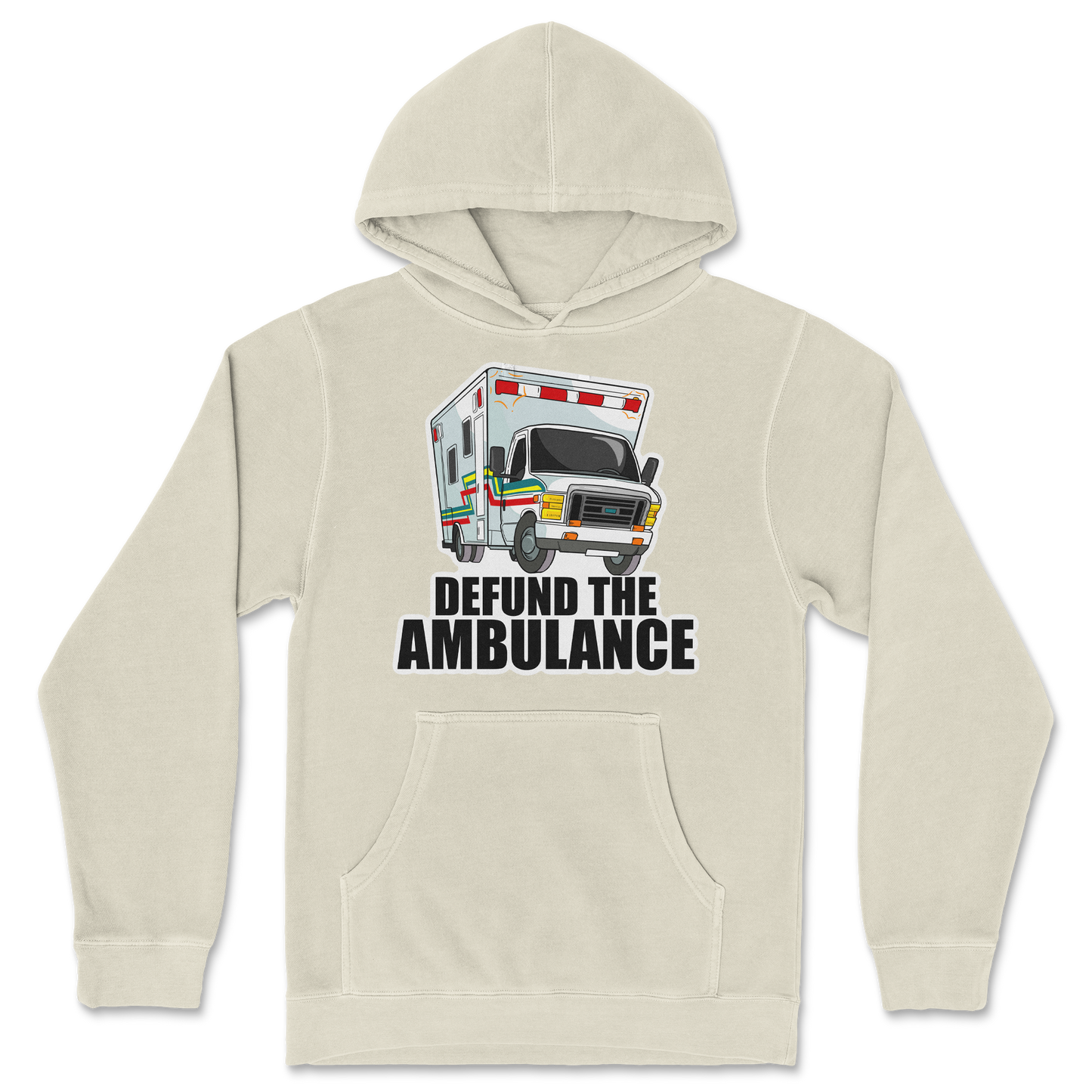 Independent Clothing Co. Hoodie Defund The Ambulance in Ivory