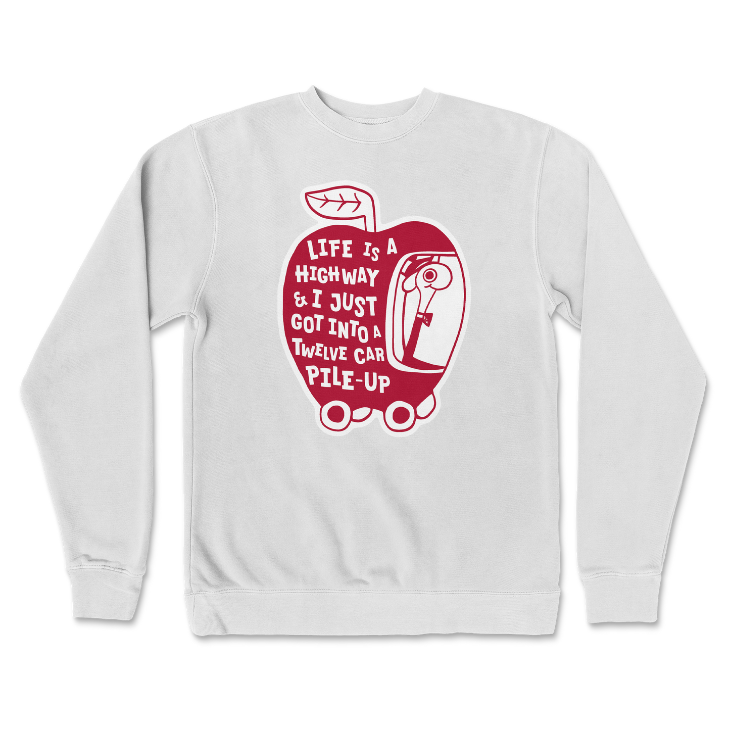 Independent Clothing Co. Crew Neck Life Is A Highway in White