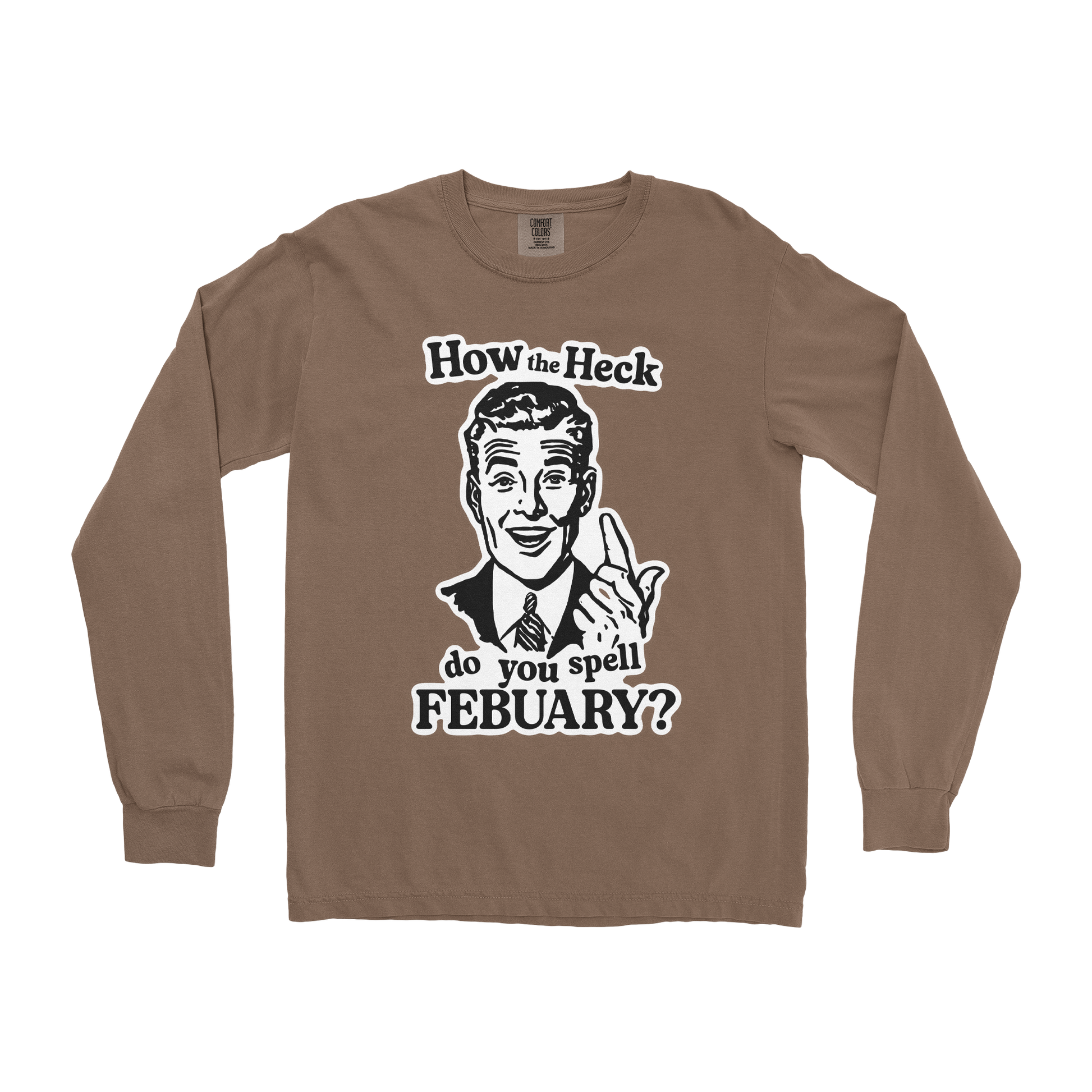 Comfort Colors Long Sleeve February in Espresso