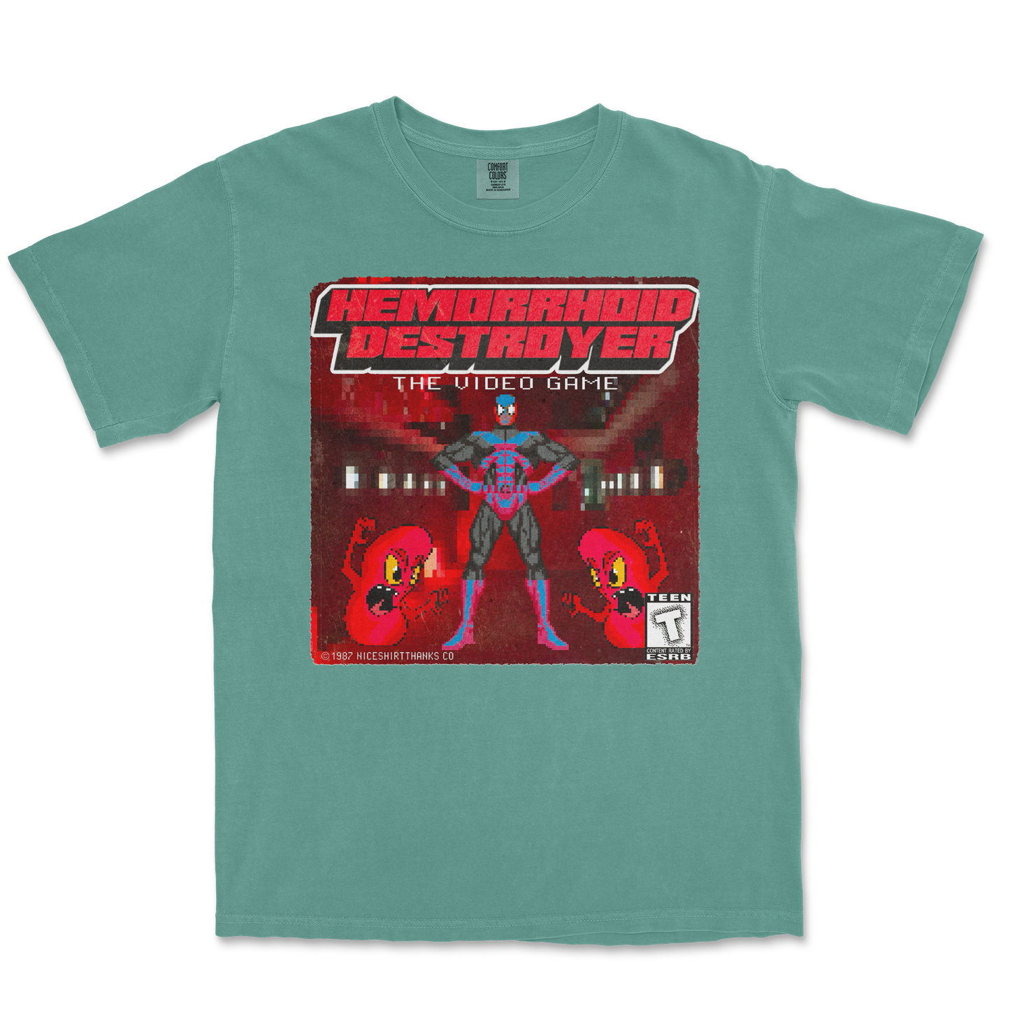 Comfort Colors T-Shirt Hemorrhoid Destroyer in Light-Green