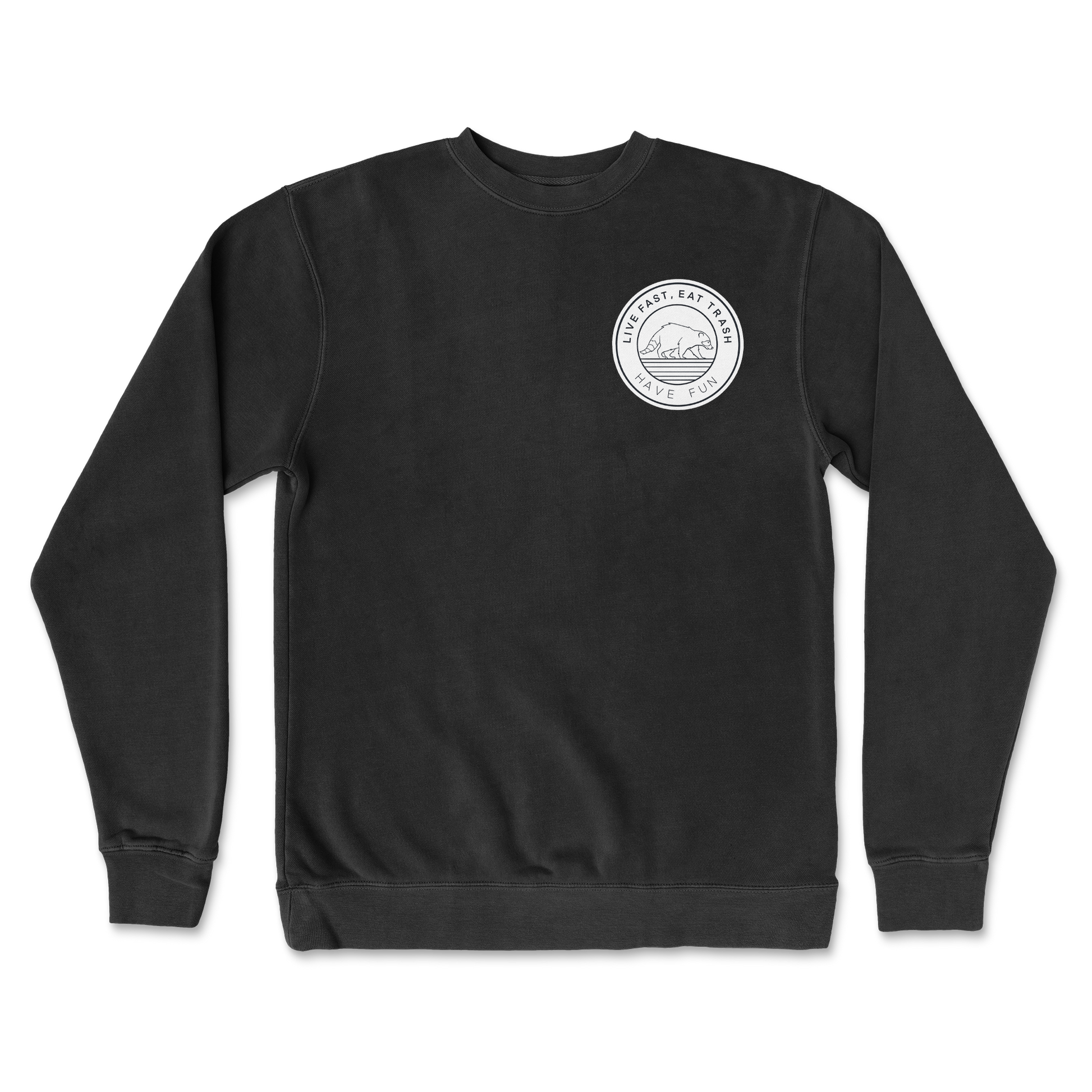 Independent Clothing Co. Crew Neck Raccoon Logo  in Black