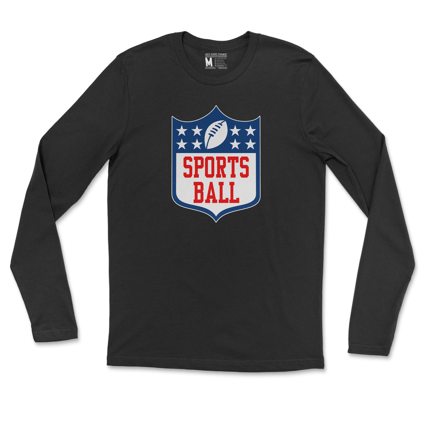 Gildan SoftStyle Long Sleeve Sports Ball in Black