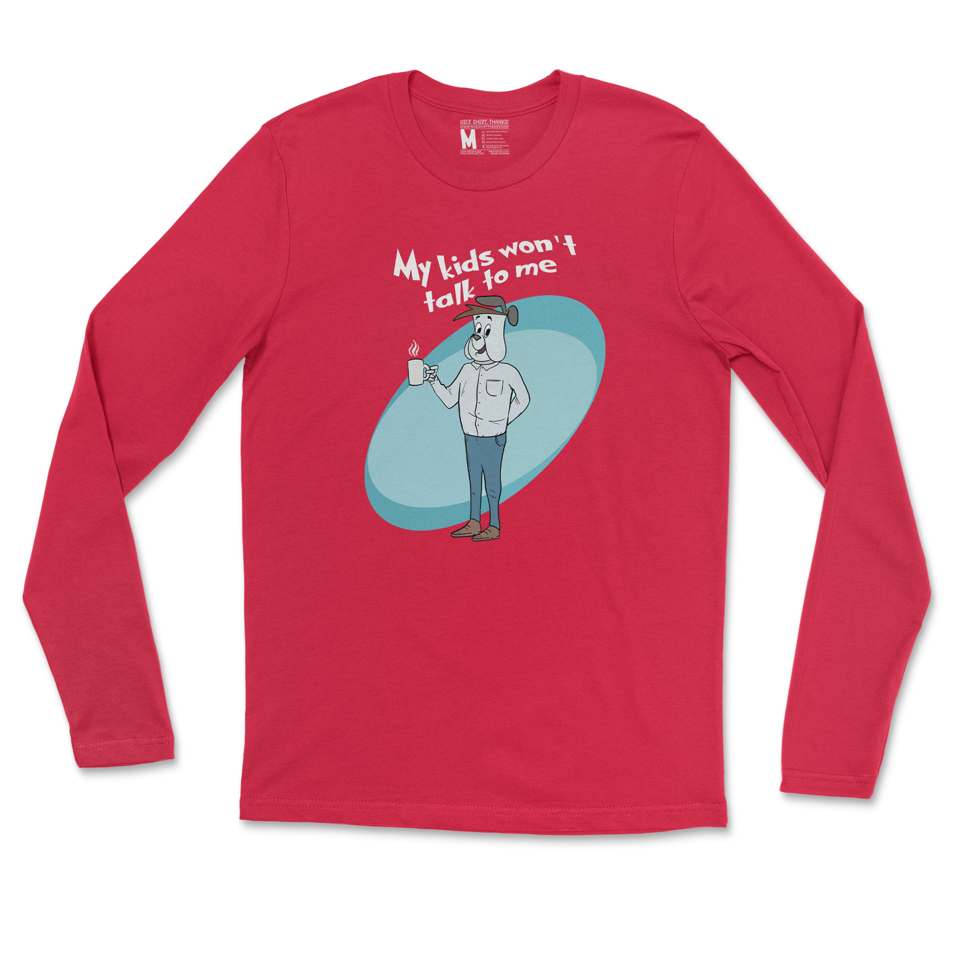 Gildan SoftStyle Long Sleeve My Kids Wont Talk To Me in Red