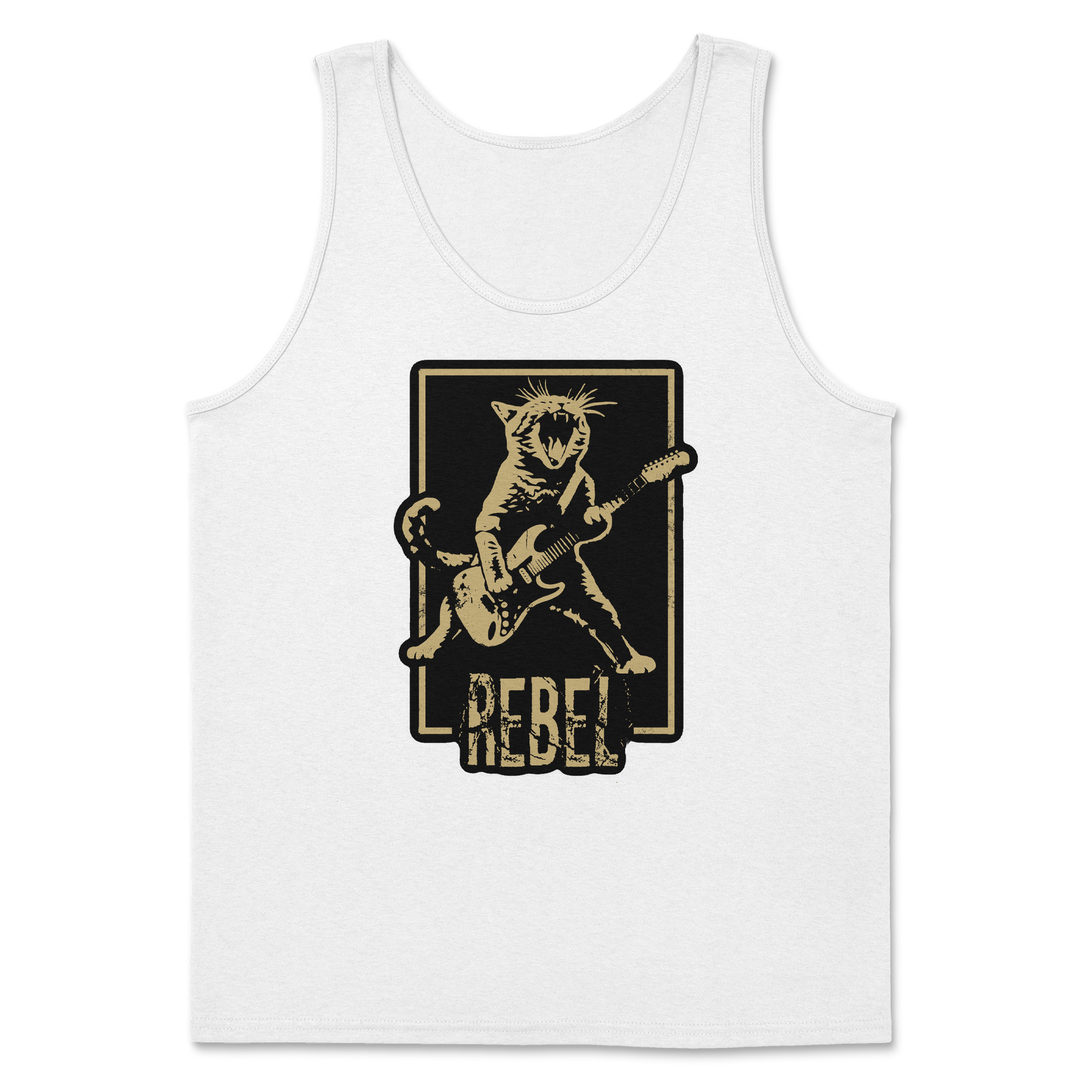 Heavy Blend Tank Top Rebel Kitty in White
