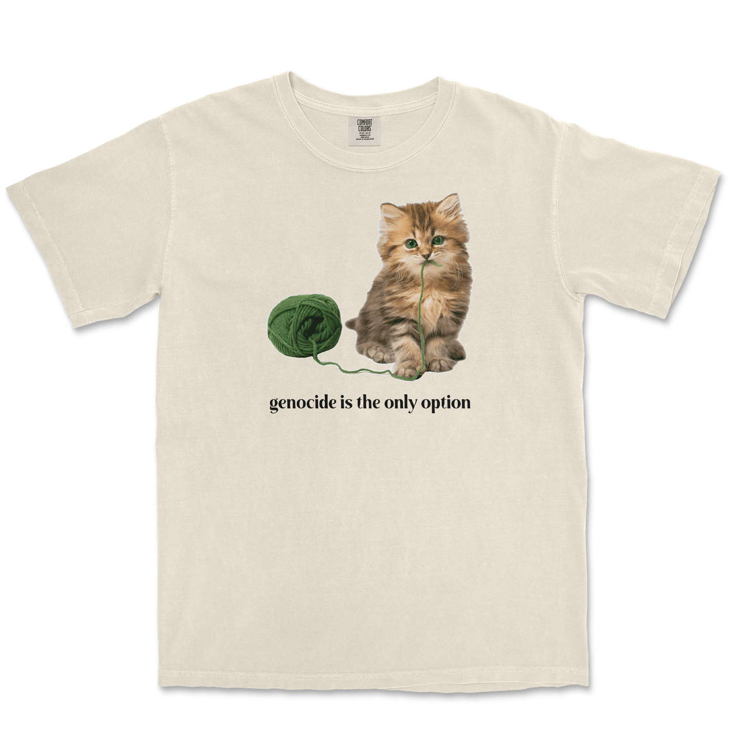Comfort Colors T-Shirt Genocide Kitty  in Ivory