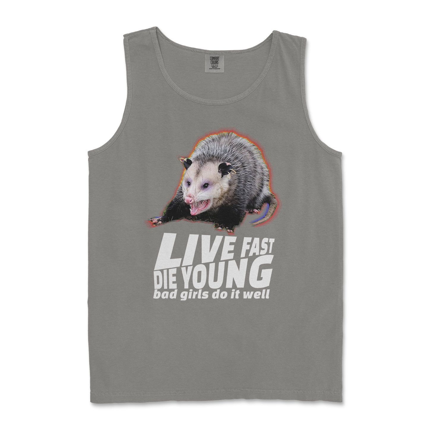 Comfort Colors Tank Top Live Fast Die Young in Grey