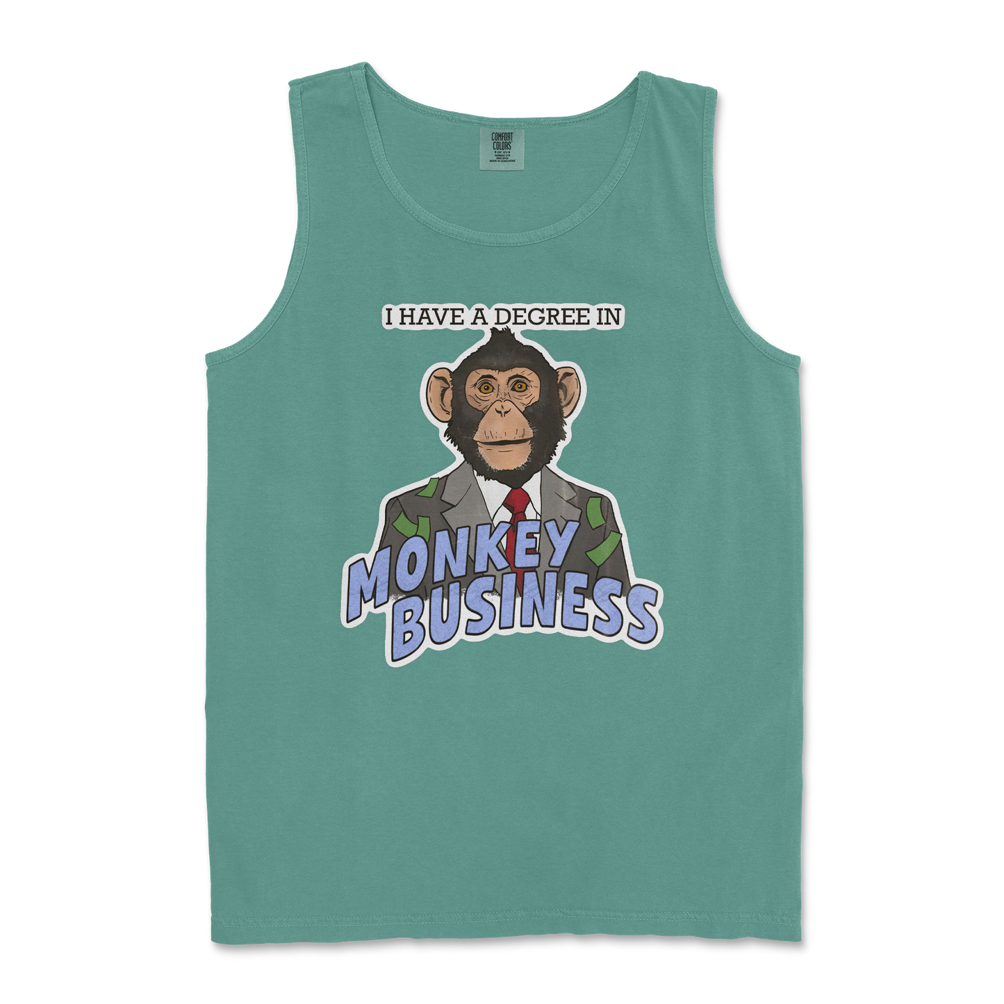 Comfort Colors Tank Top Monkey Business in Light Green