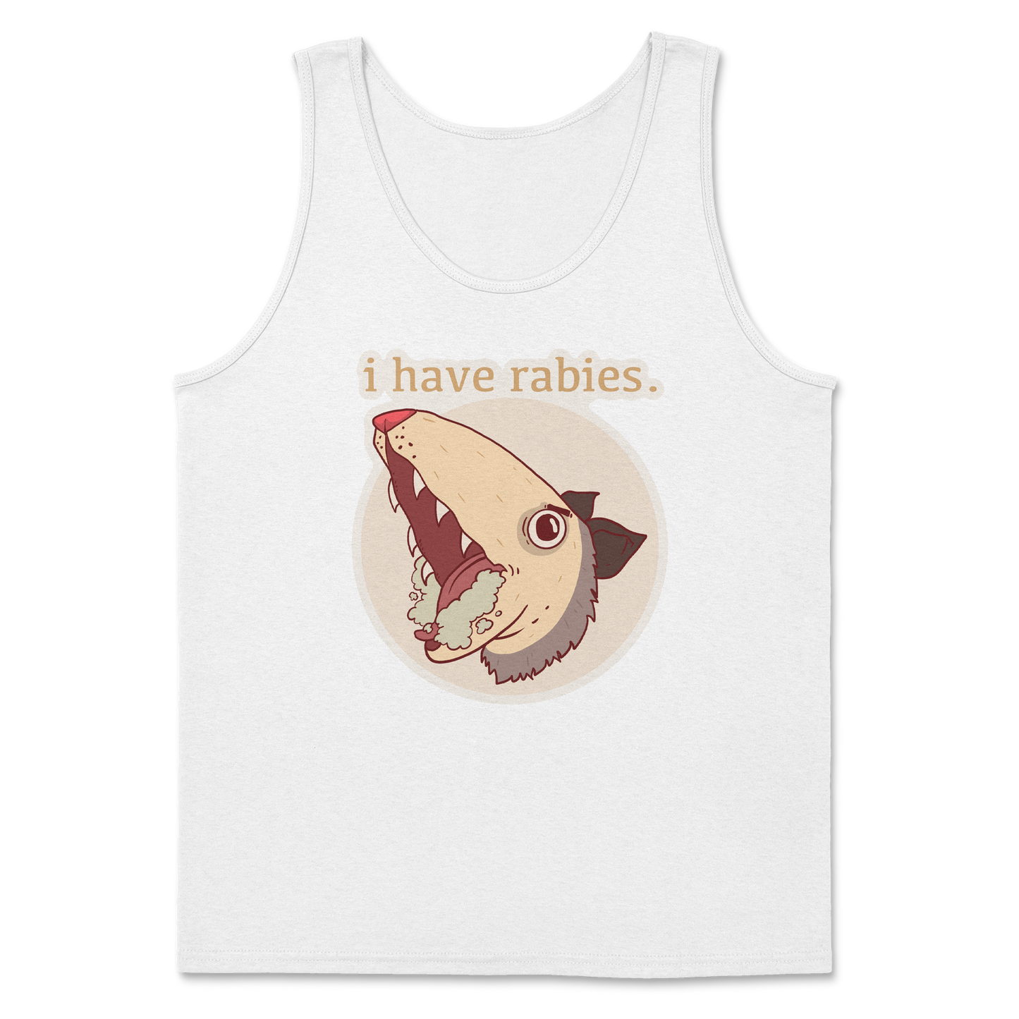 Heavy Blend Tank Top I Have Rabies in White