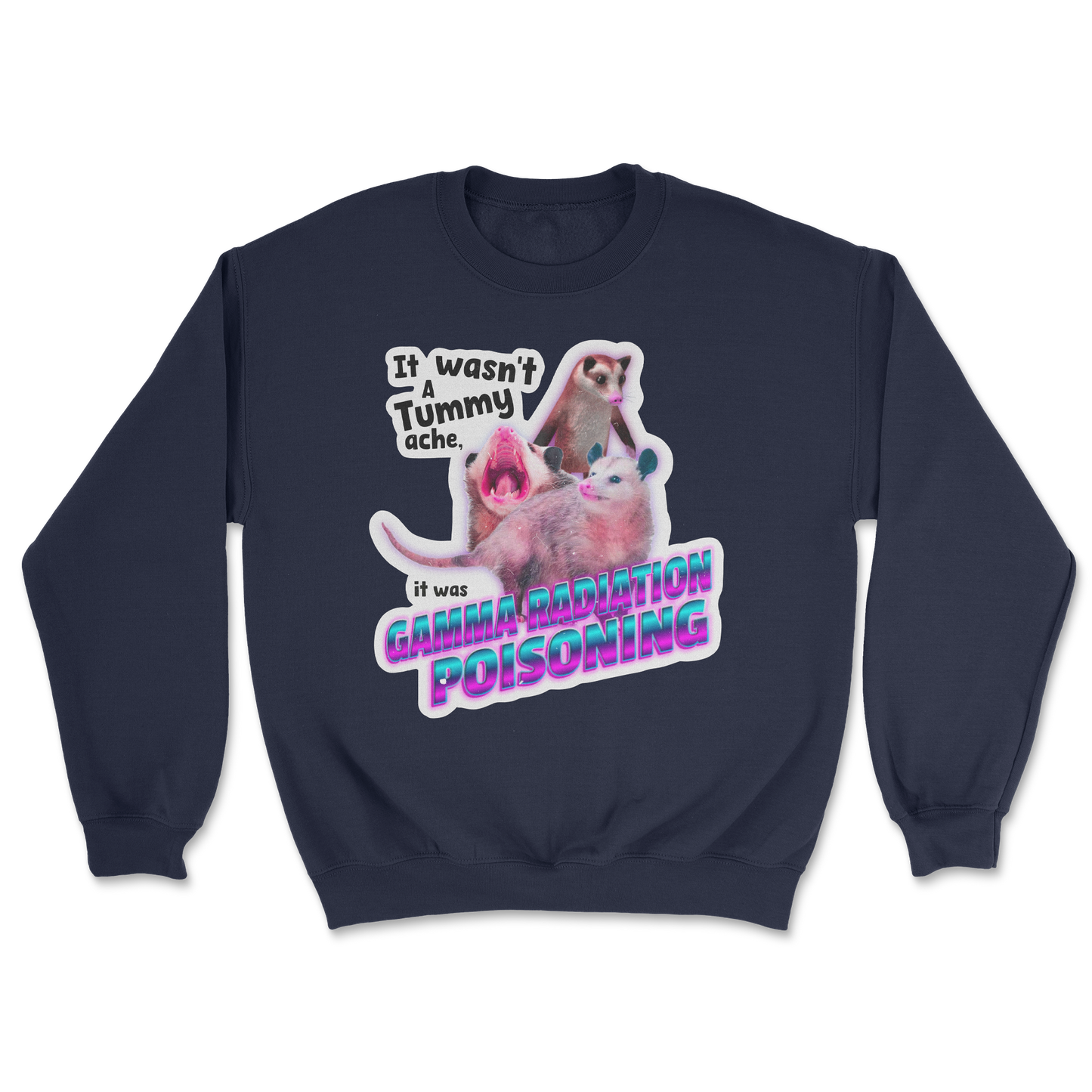 The Nice Shirt Crew Neck Possum Radiation in Navy