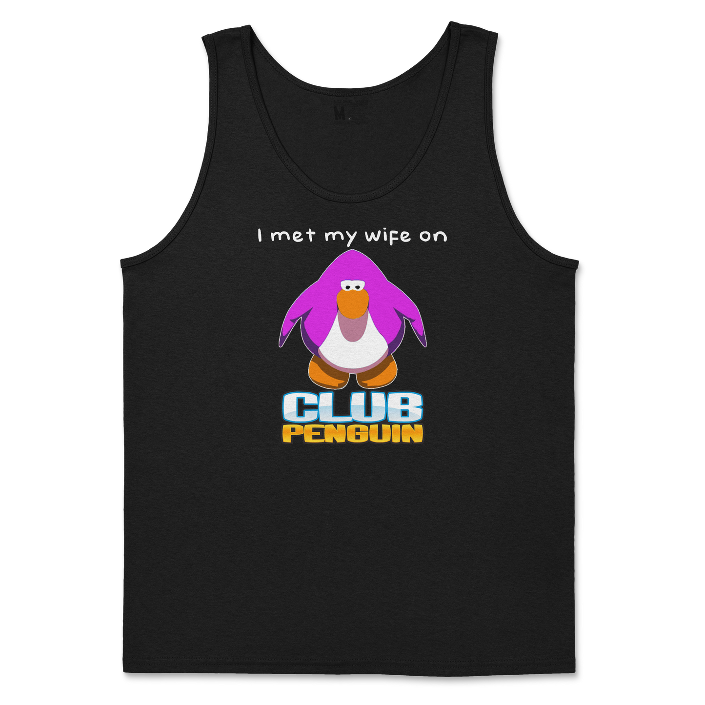 Gildan SoftStyle Tank Top Club Penguin Wife  in Black