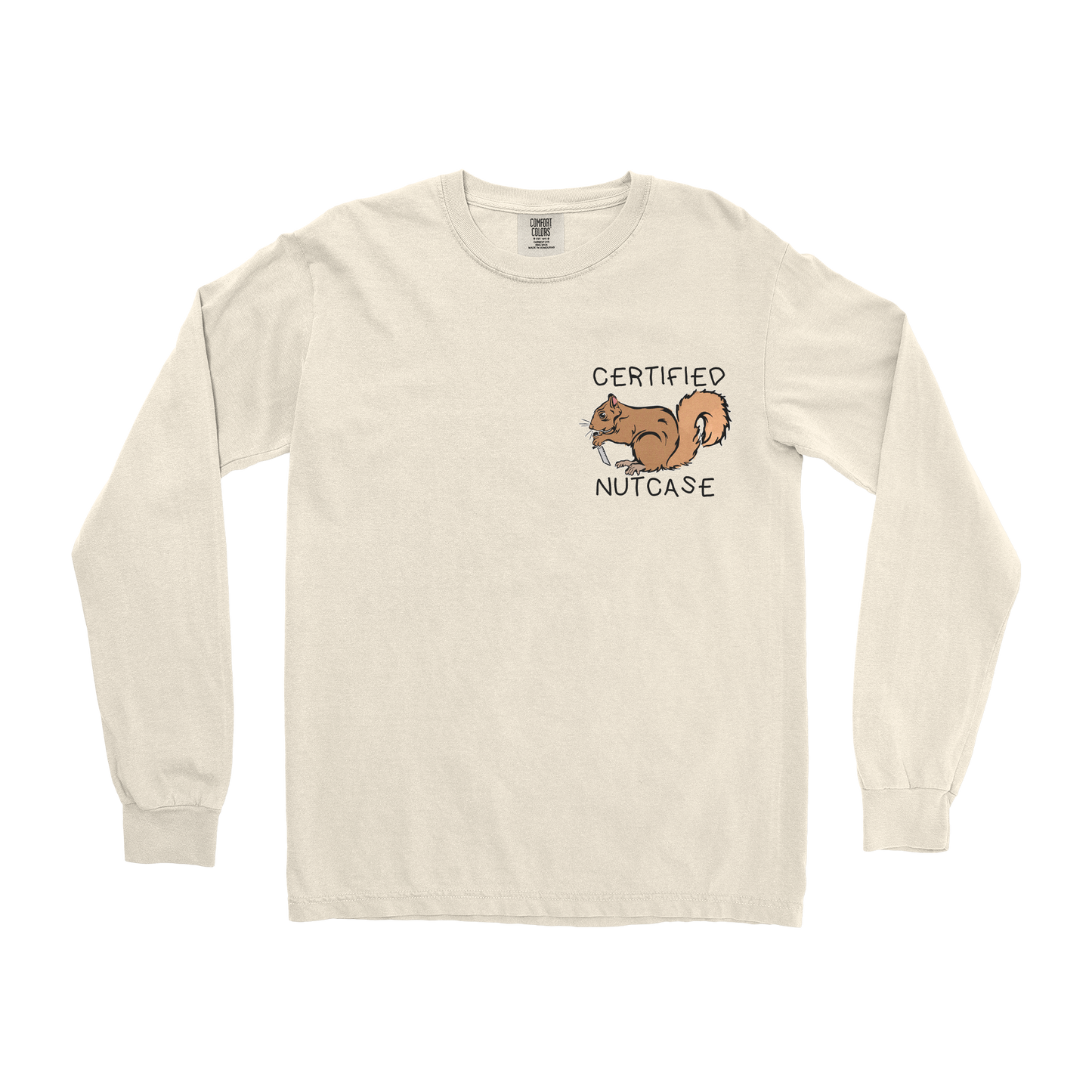 Comfort Colors Long Sleeve Nutcase in Ivory