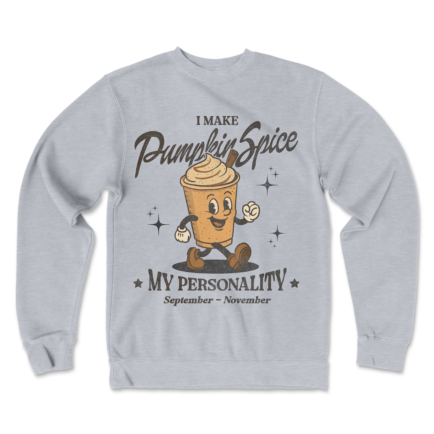 Independent Clothing Co. Crew Neck Pumpkin Spice Personality in GreyHeather